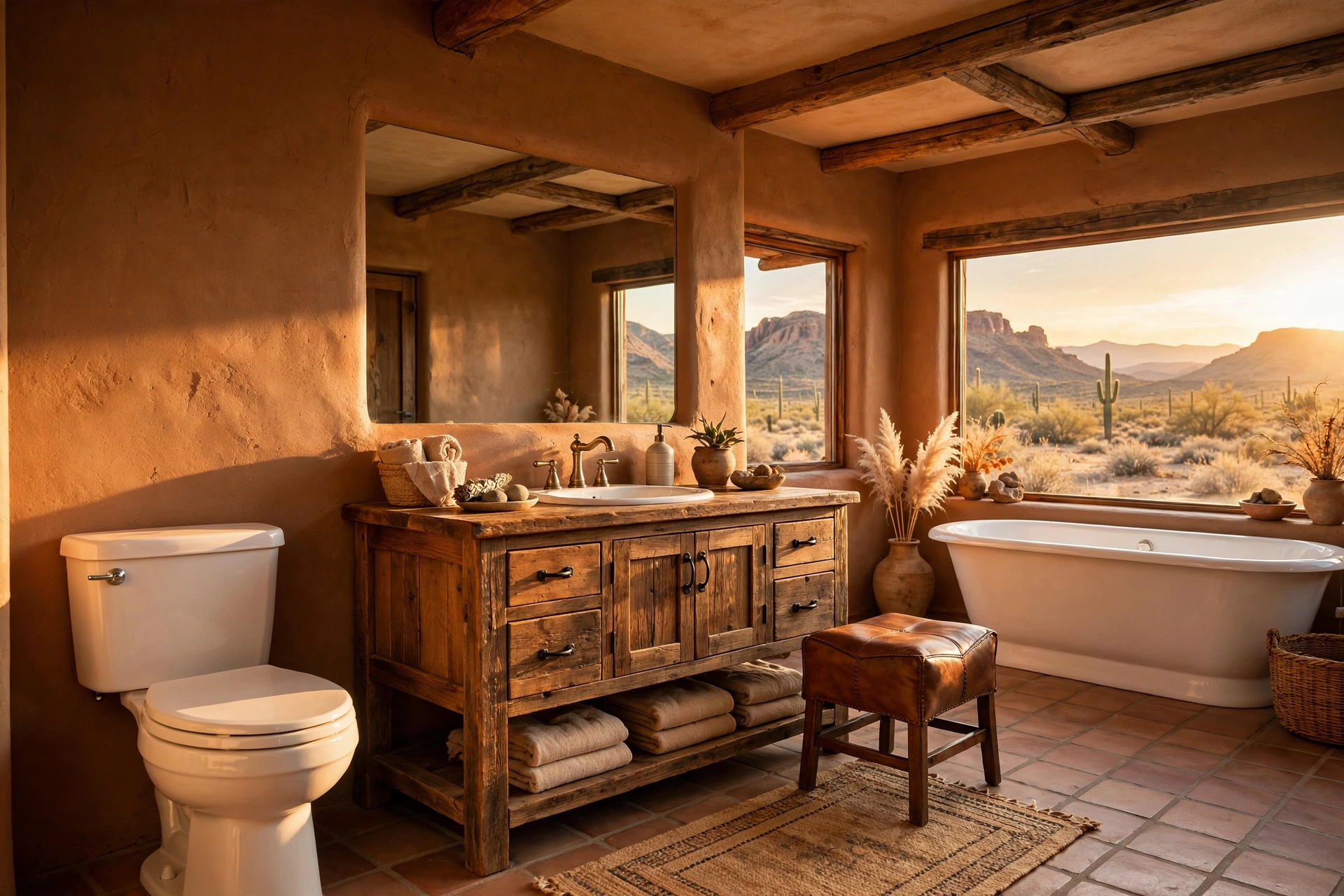 Wash walls in warm adobe tones