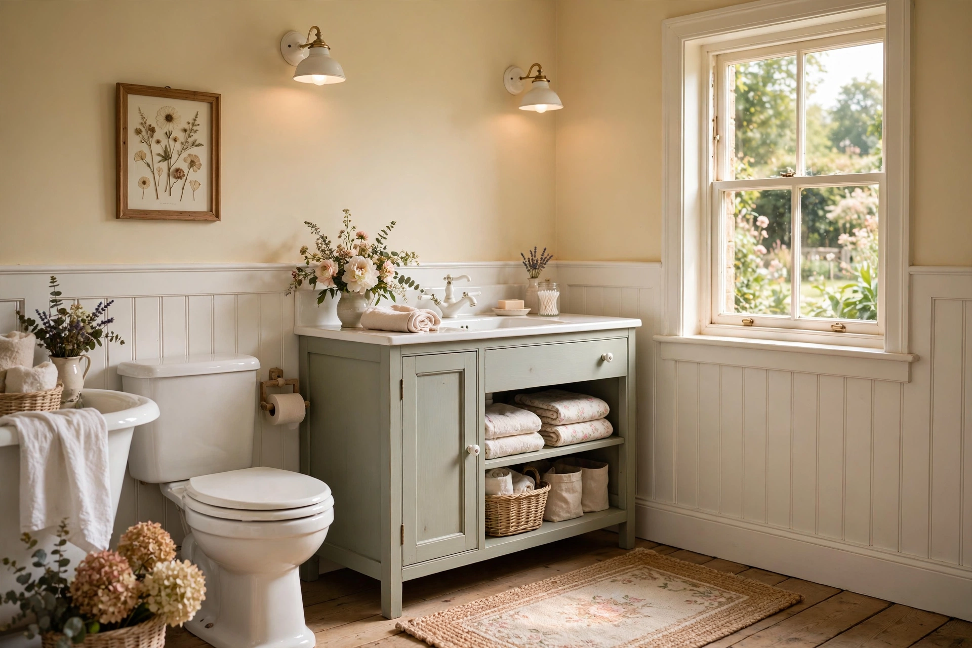 Paint the walls a soft cottage color