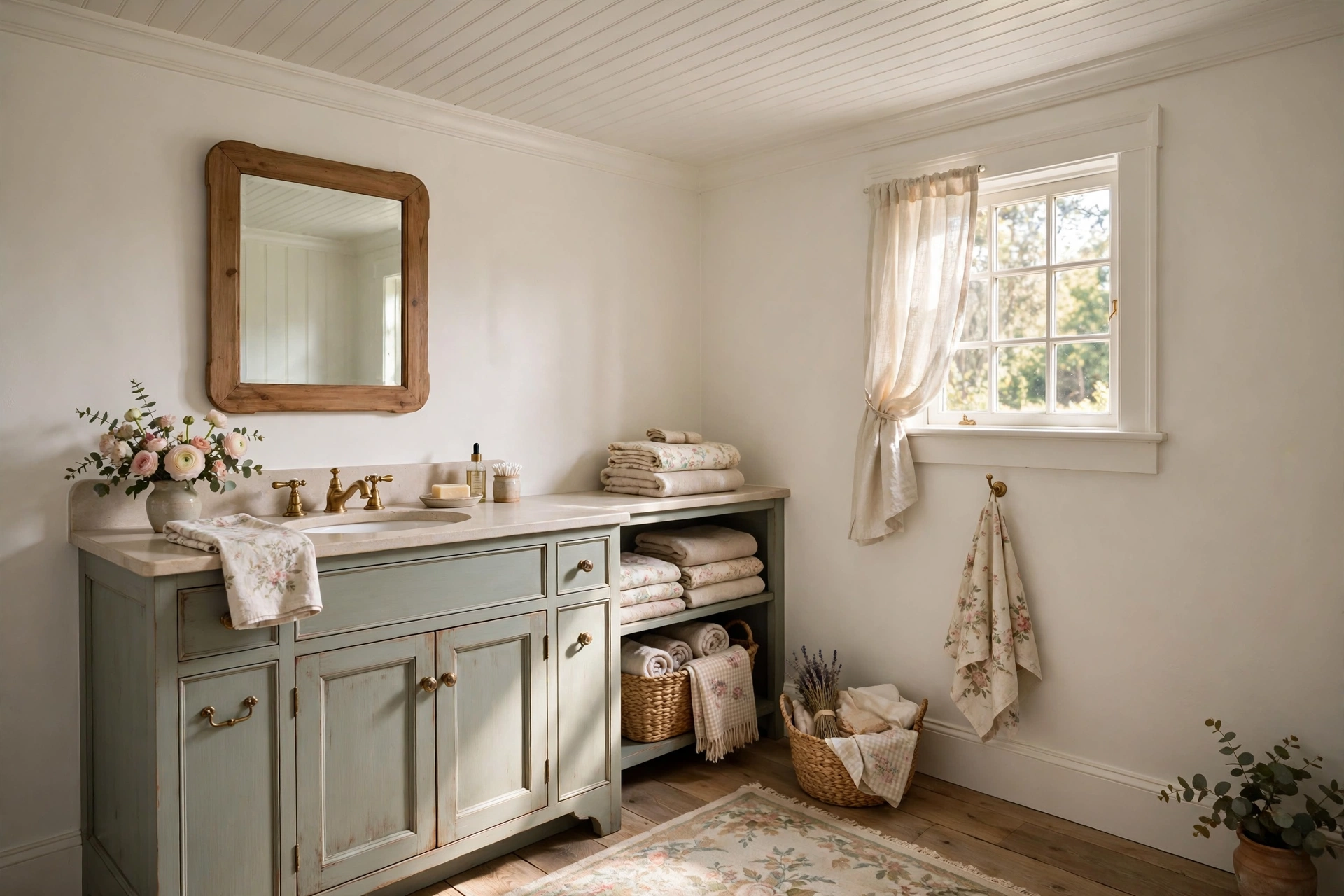 Add a beadboard ceiling for extra charm
