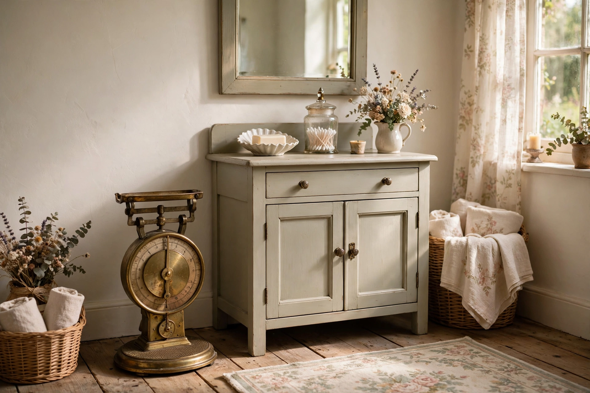 Add a vintage scale or quirky antique