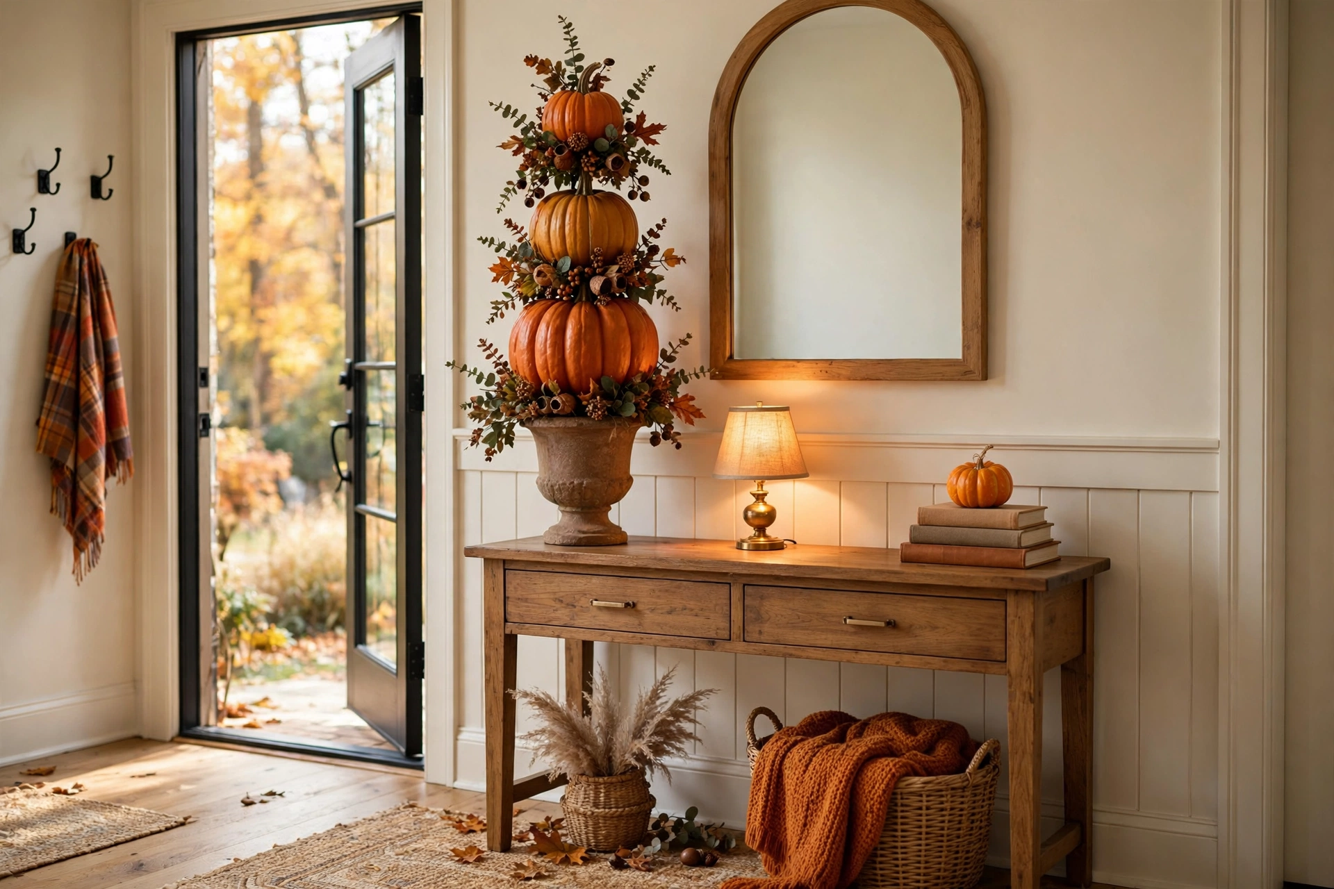 Pumpkin entryway console
