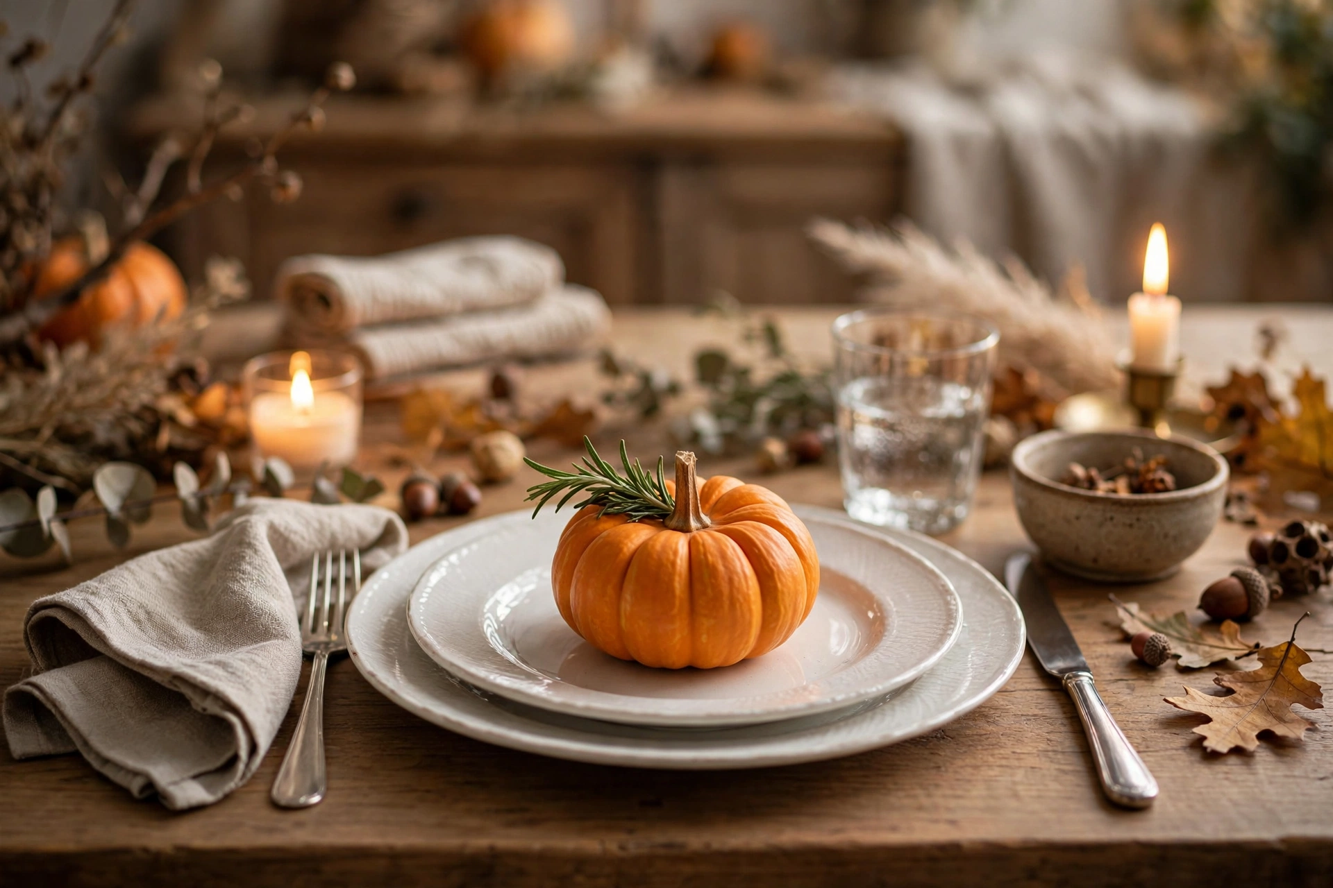 Pumpkin dining place settings