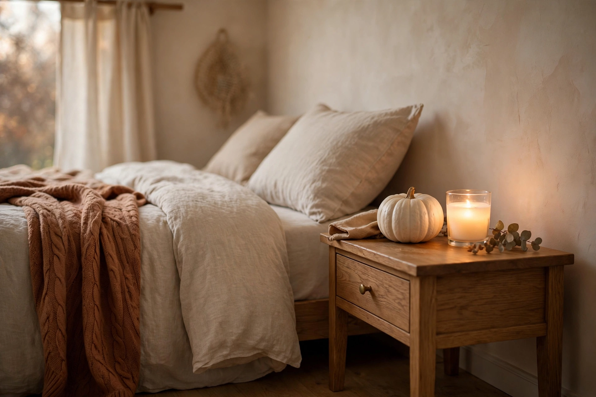 Pumpkin bedroom nightstand