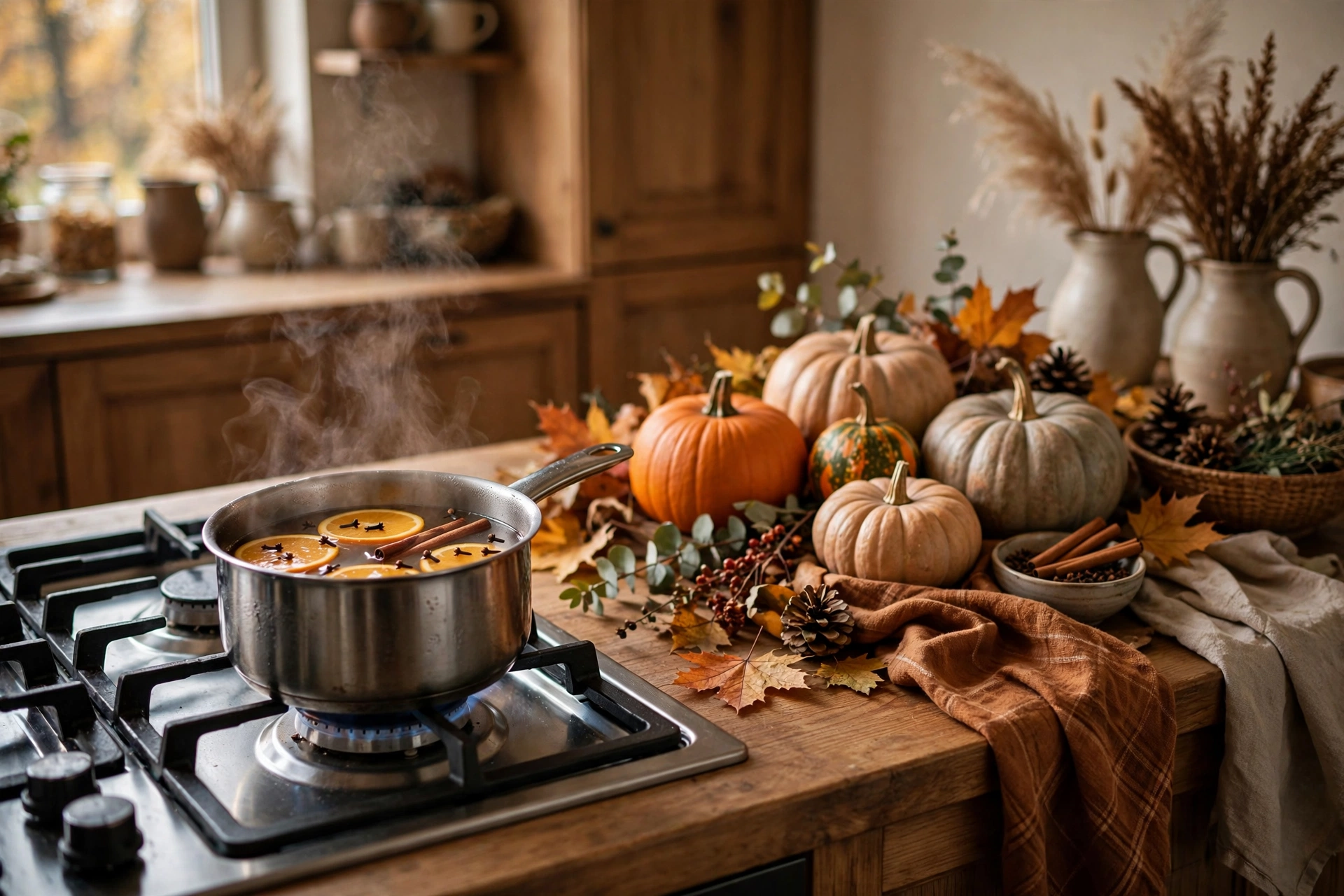 Pumpkin simmer pot display