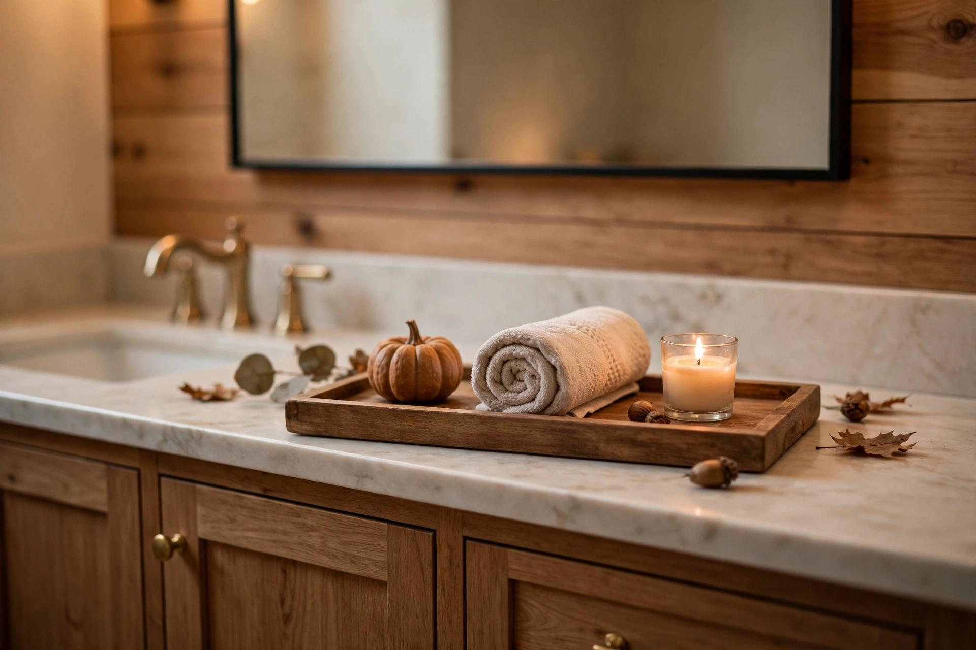Pumpkin bathroom tray