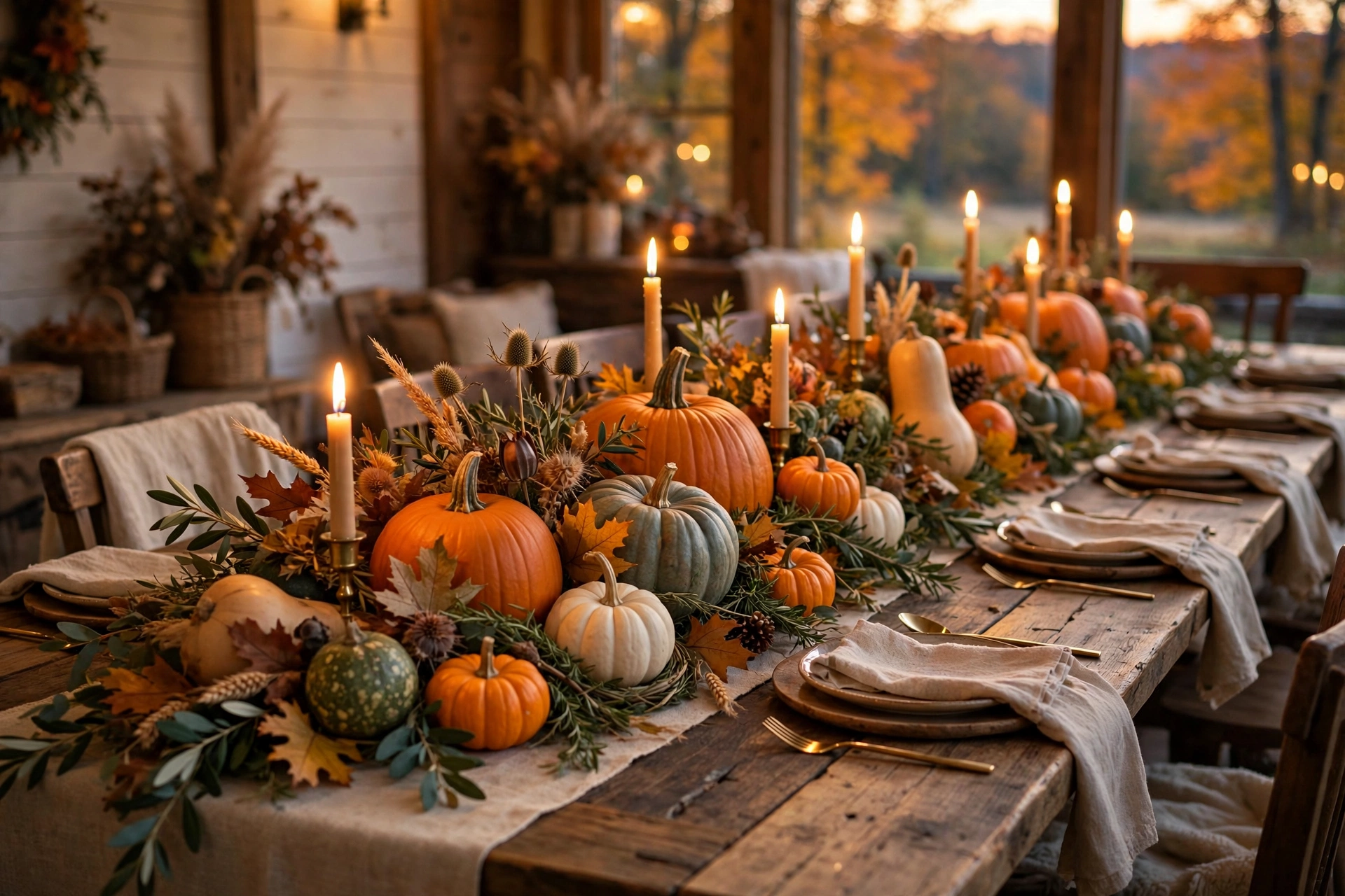 Pumpkin Thanksgiving table
