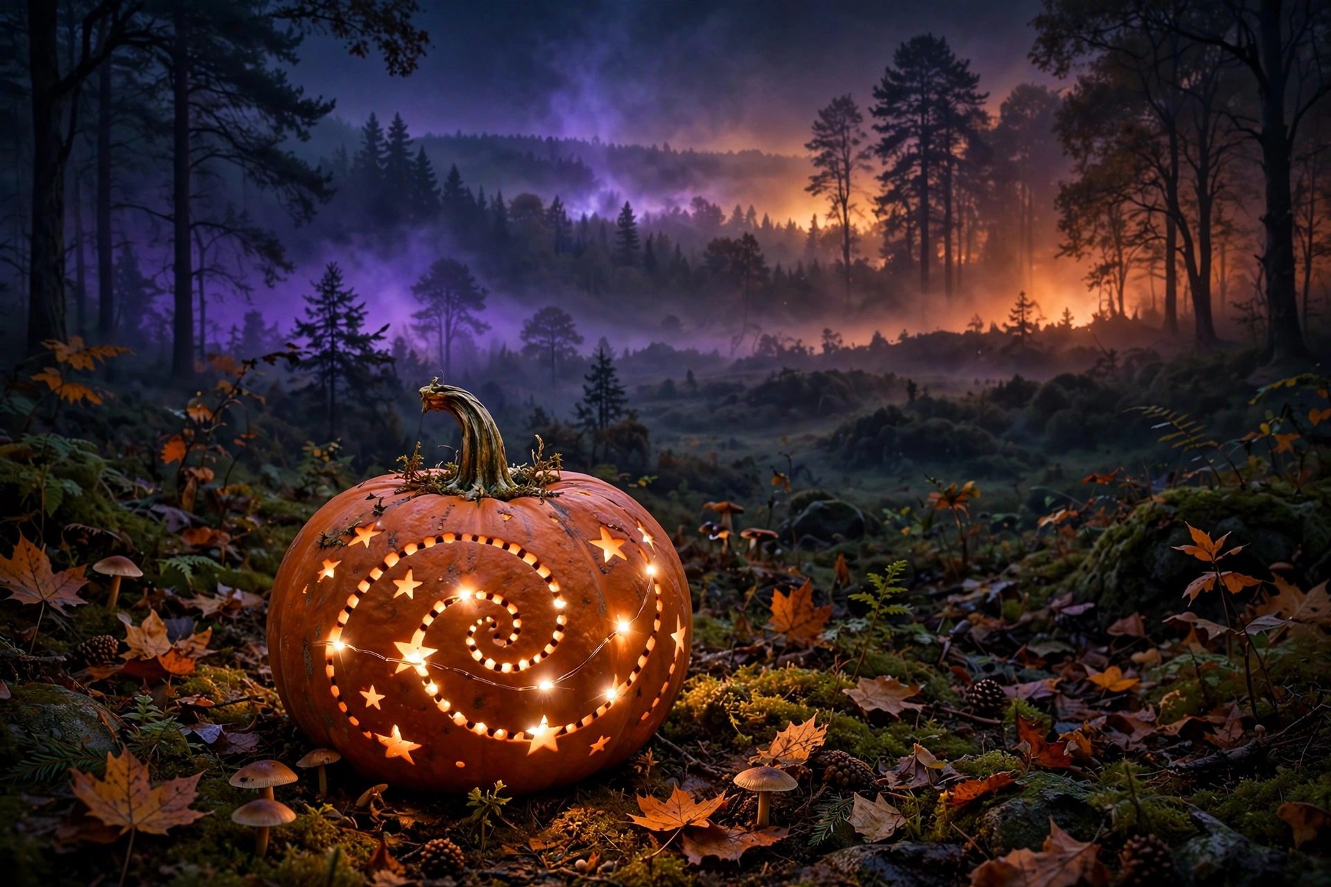 Fairy-Light Pumpkins