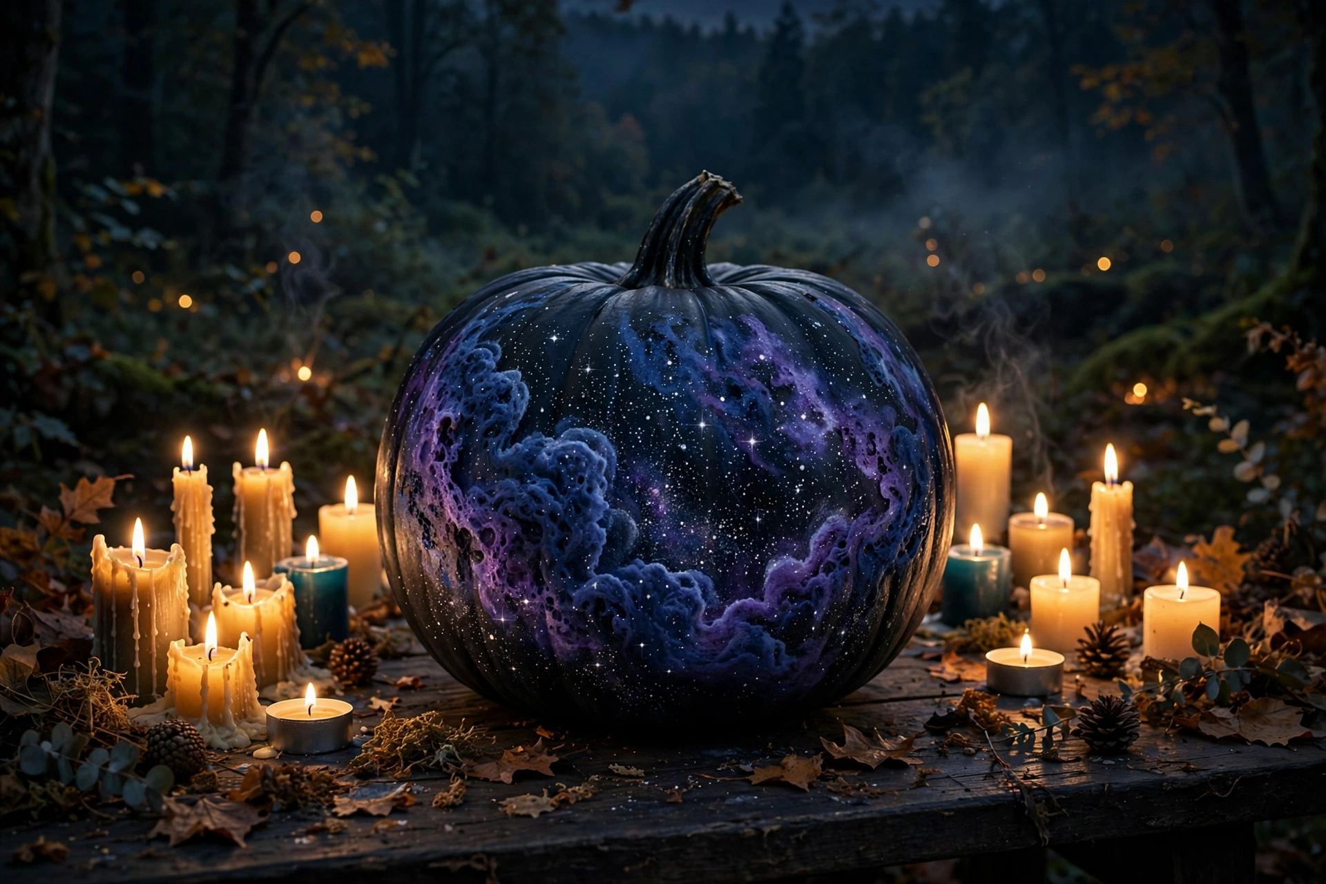 Galaxy-Painted Pumpkins