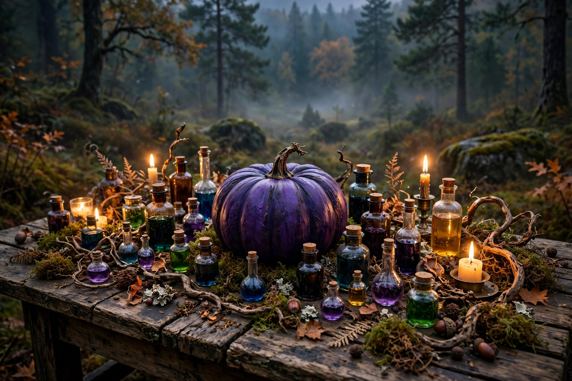 Potion-Bottle Pumpkin Display