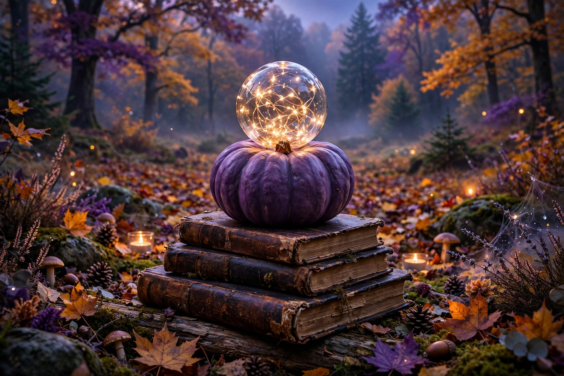 Crystal-Ball Pumpkin Centerpiece