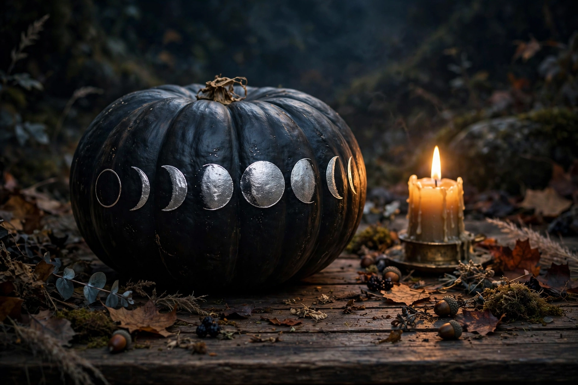 Moon-Phase Painted Pumpkins