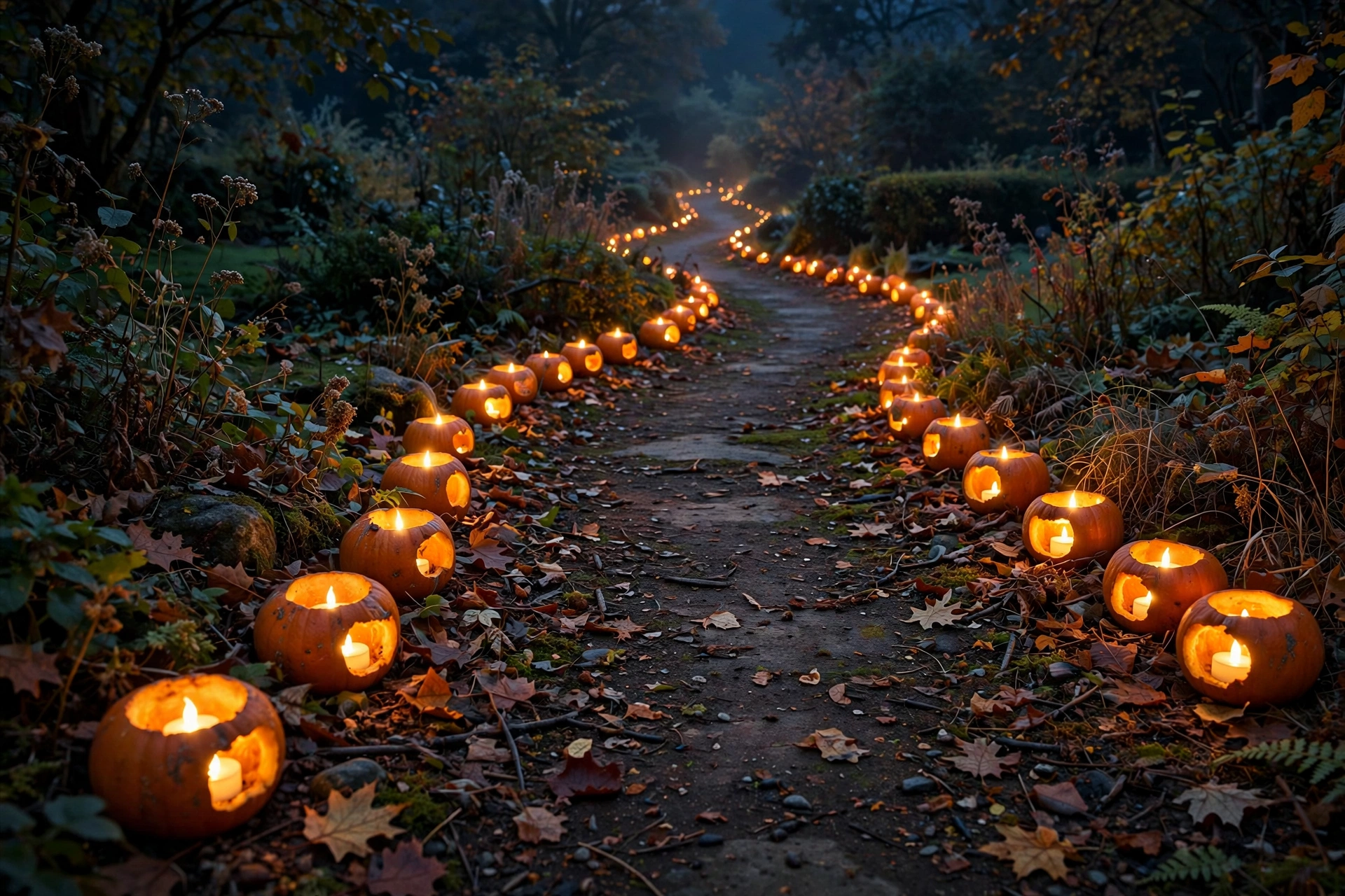 Flickering LED Tealight Path
