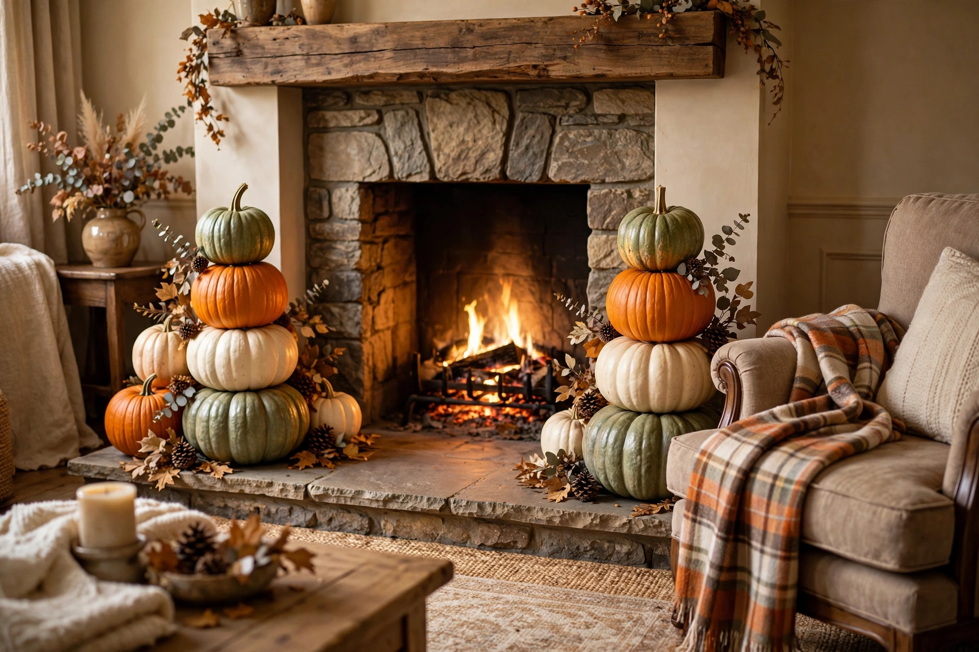 Fireplace Pumpkin Topiary