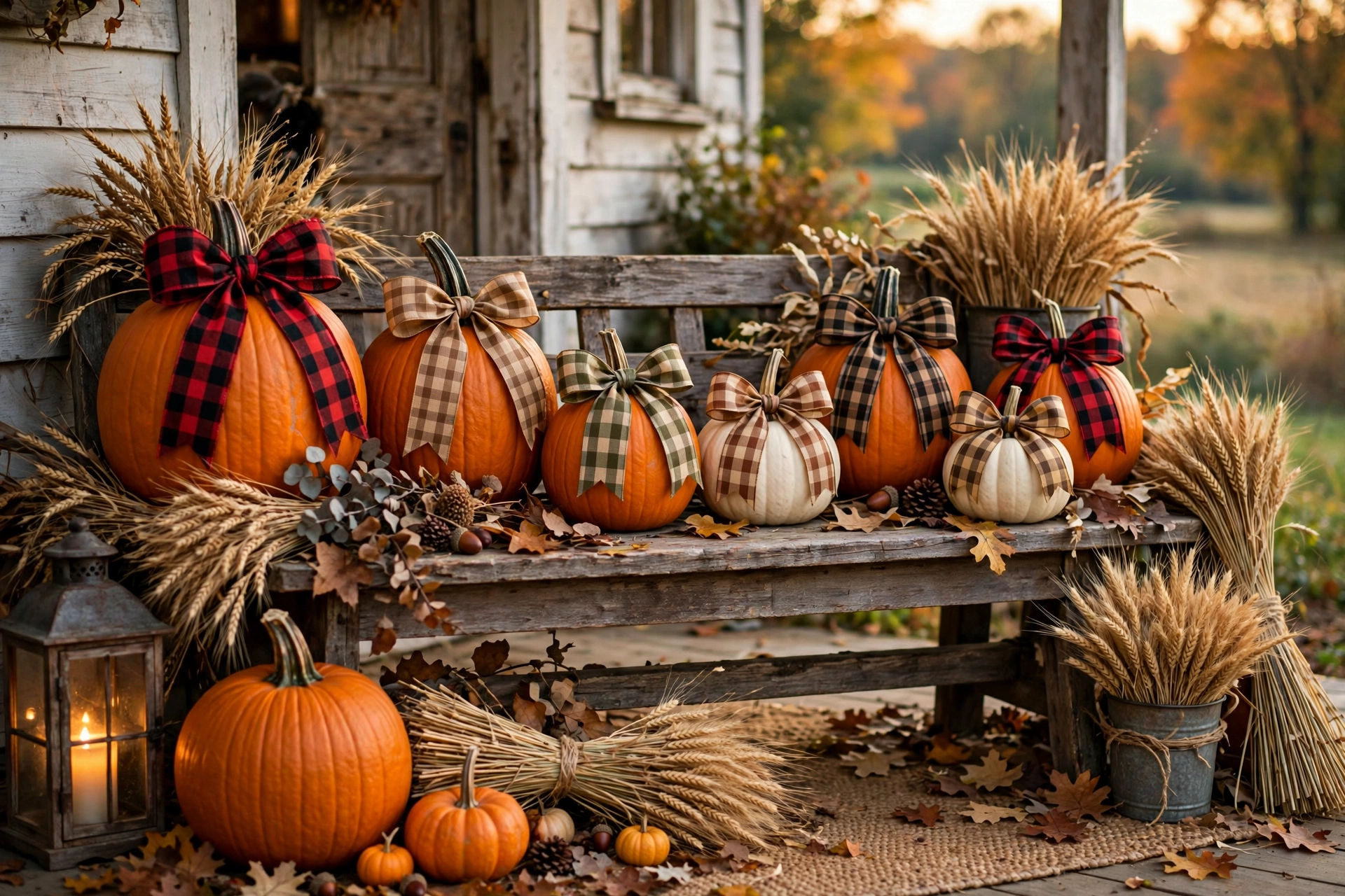 Plaid Ribbon Pumpkins