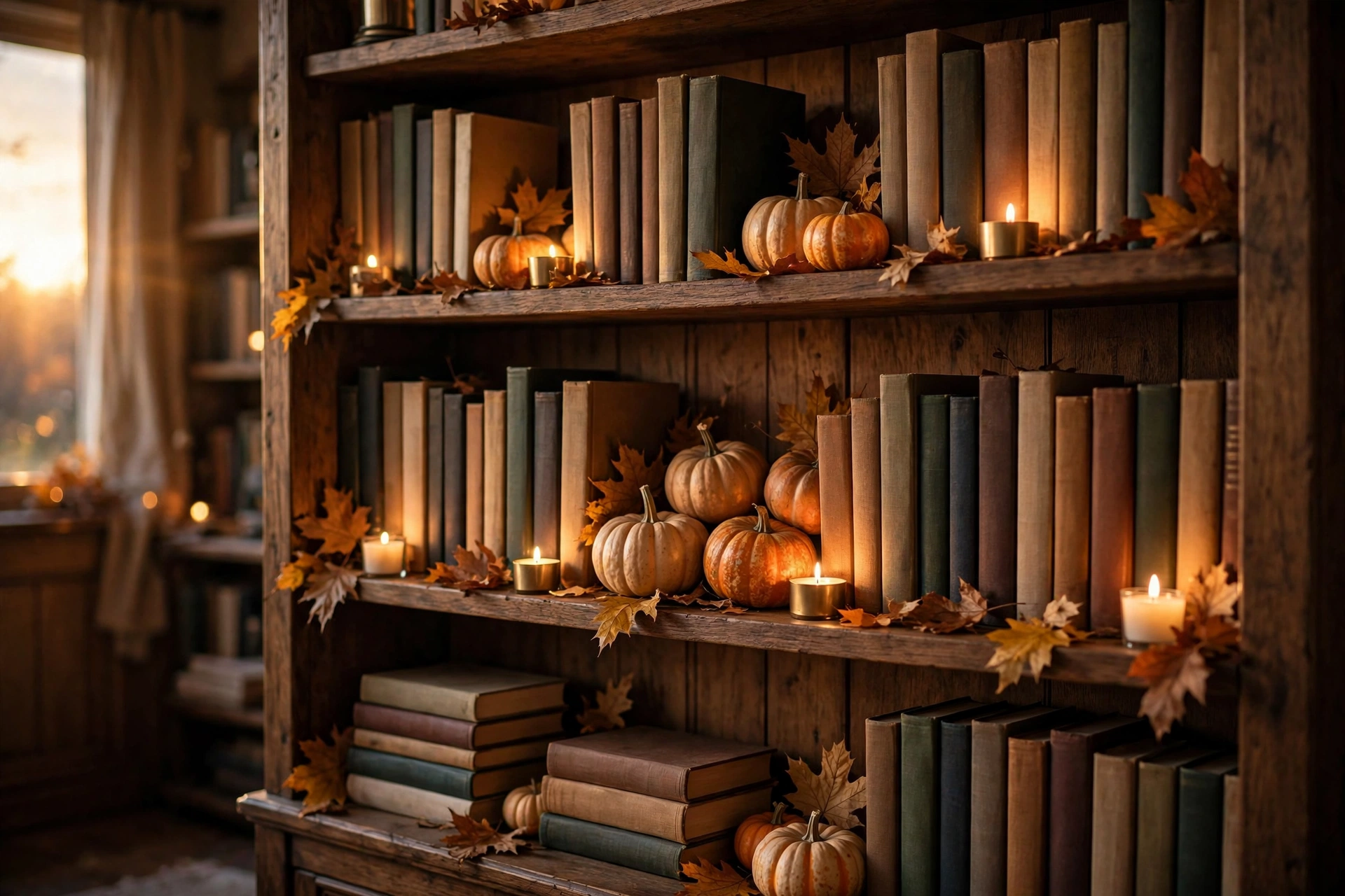 Pumpkin Bookshelf Styling