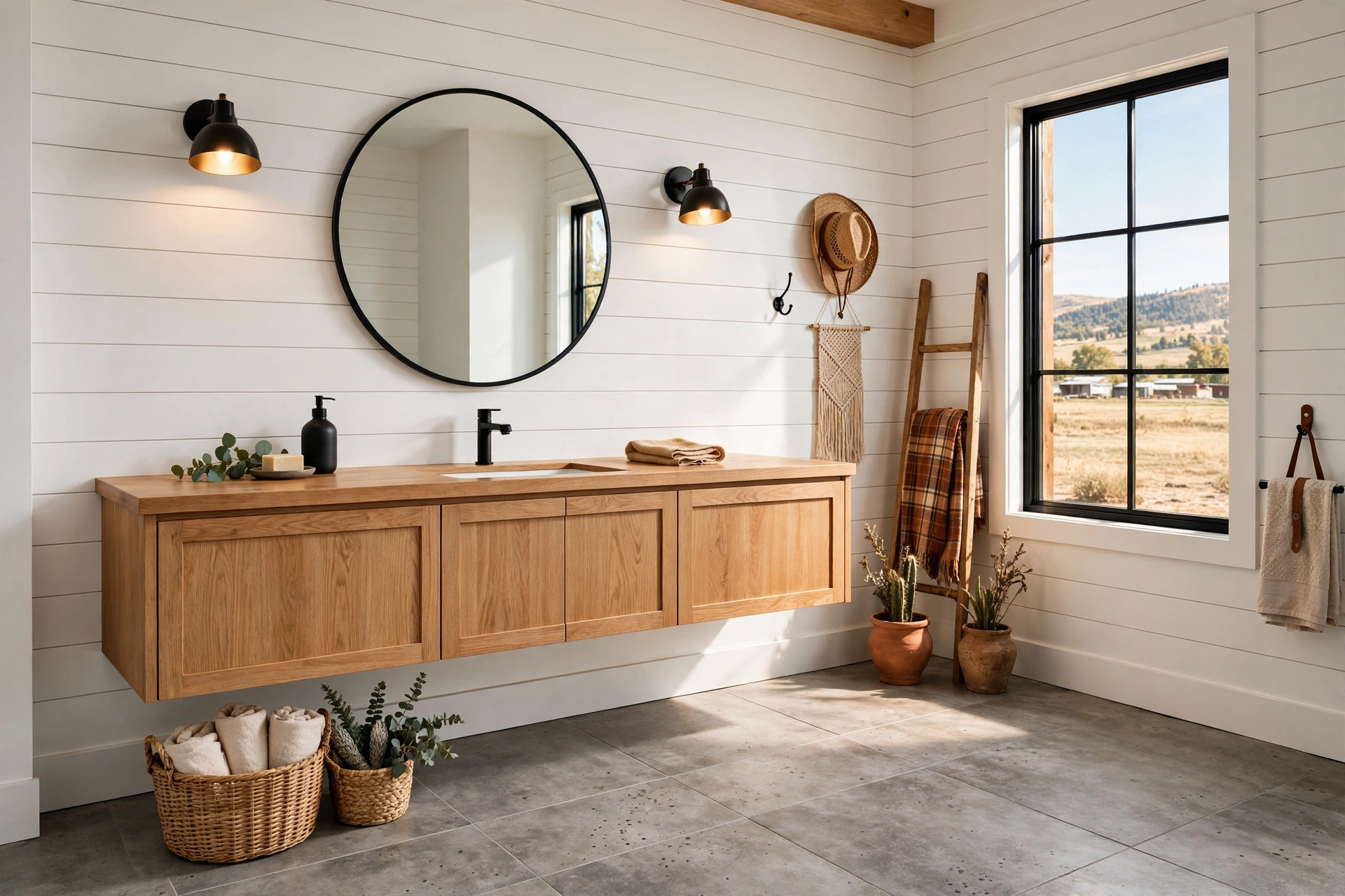 Float an oak vanity