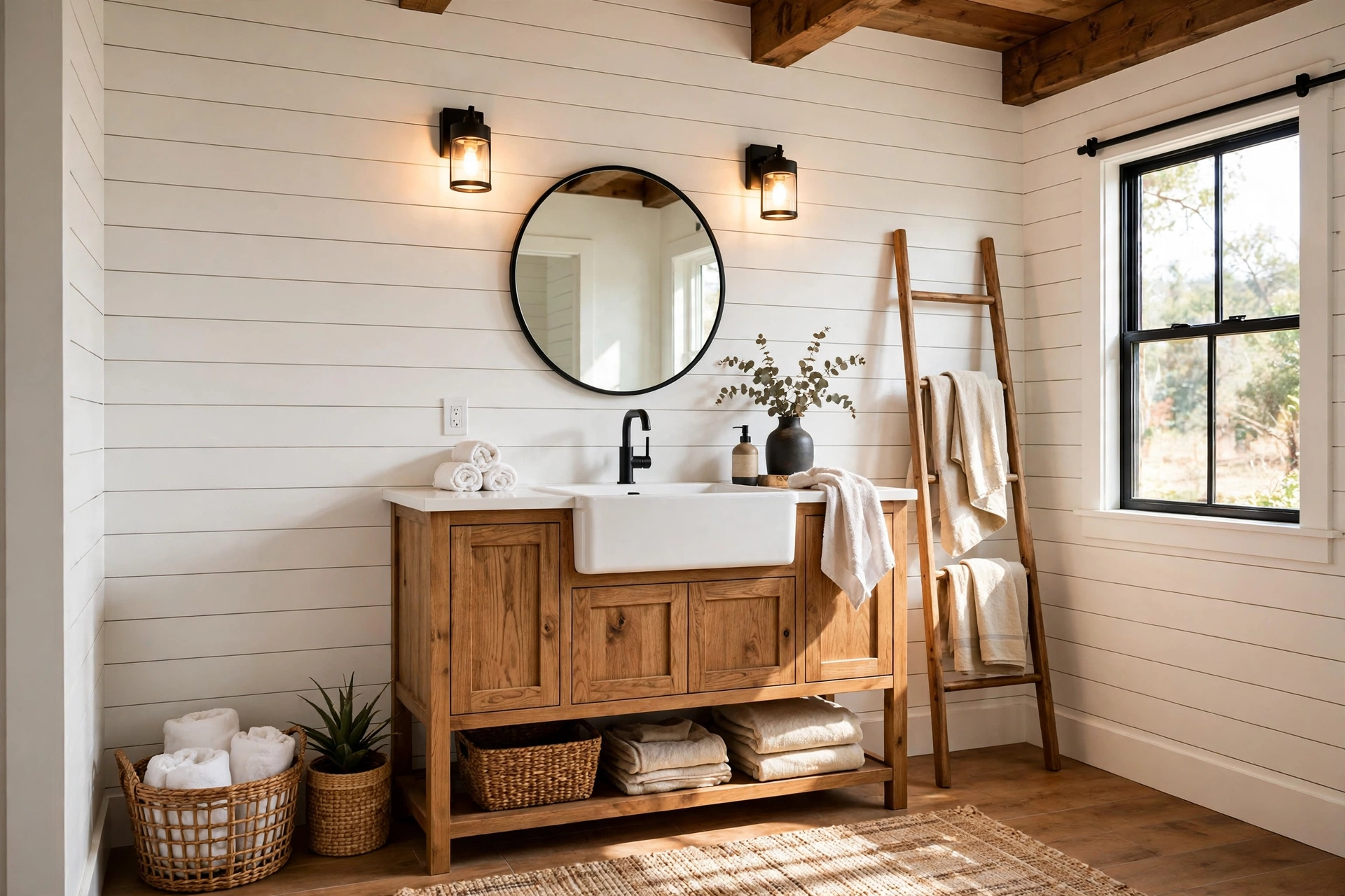 Install an apron-front sink