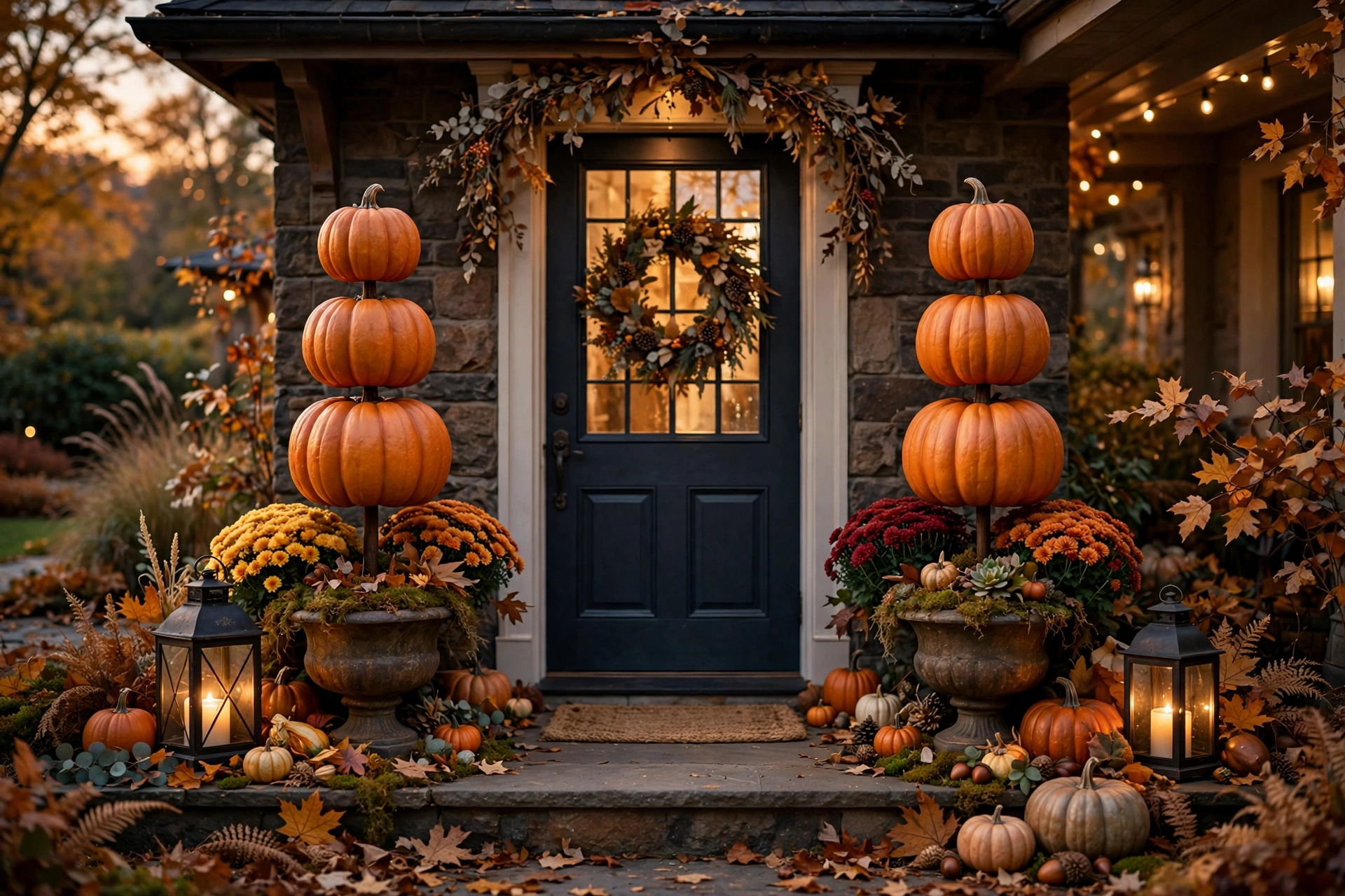 Pumpkin topiary stack