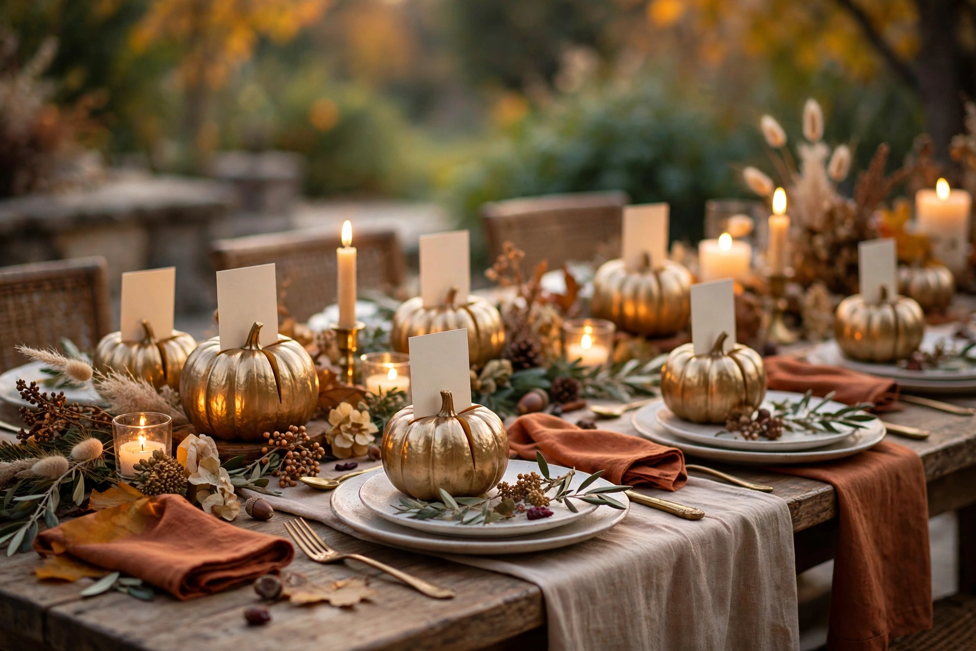 Pumpkin place-card holders