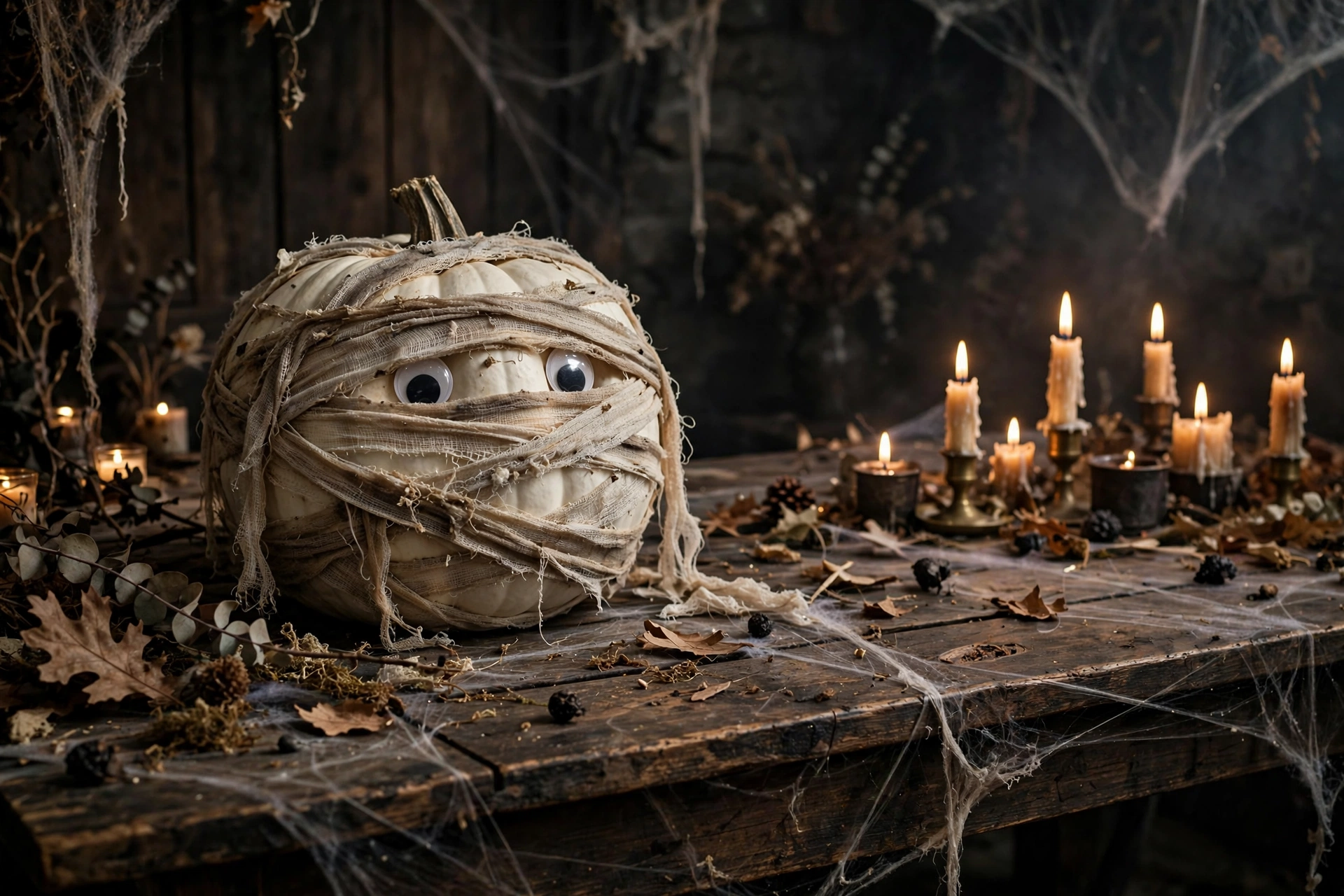 Mummy-Wrapped Pumpkin