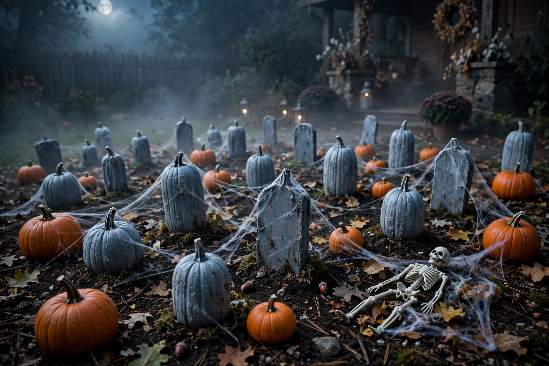 Pumpkin Graveyard Scene