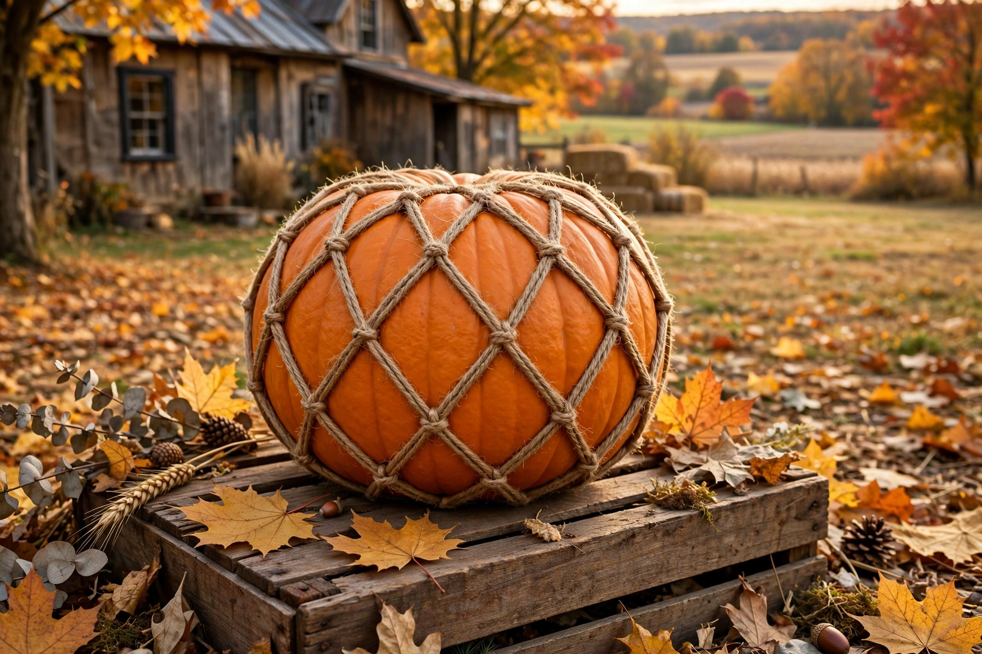 Twine Crosshatch Pumpkins