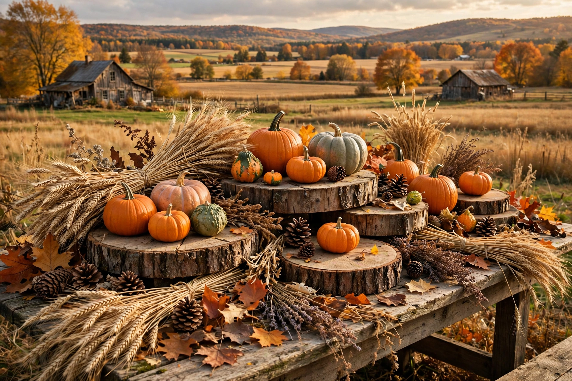 Wood-Slice Pumpkin Risers