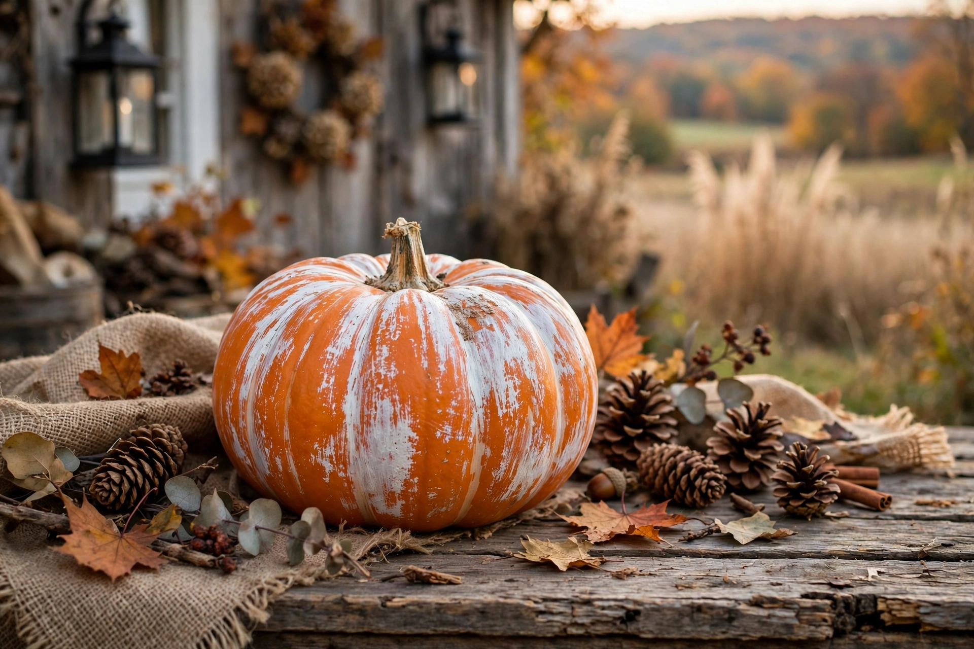 Distressed Whitewashed Pumpkins