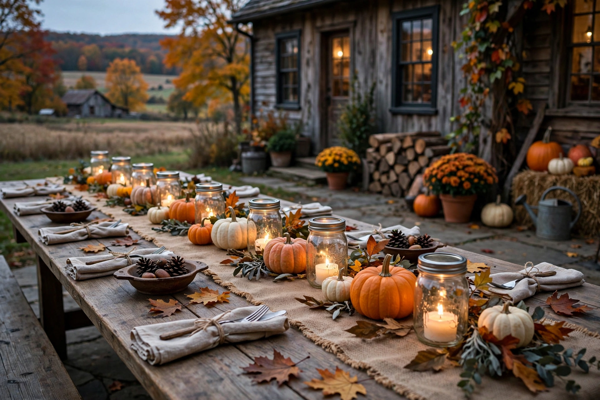 Burlap Runner Pumpkin Line