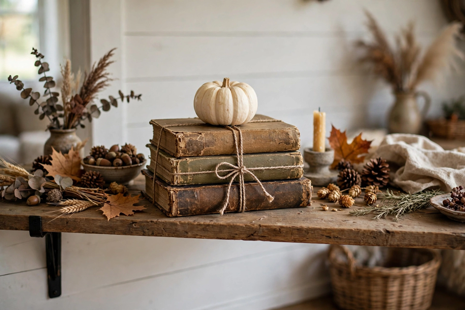Vintage Book Stack Pedestal