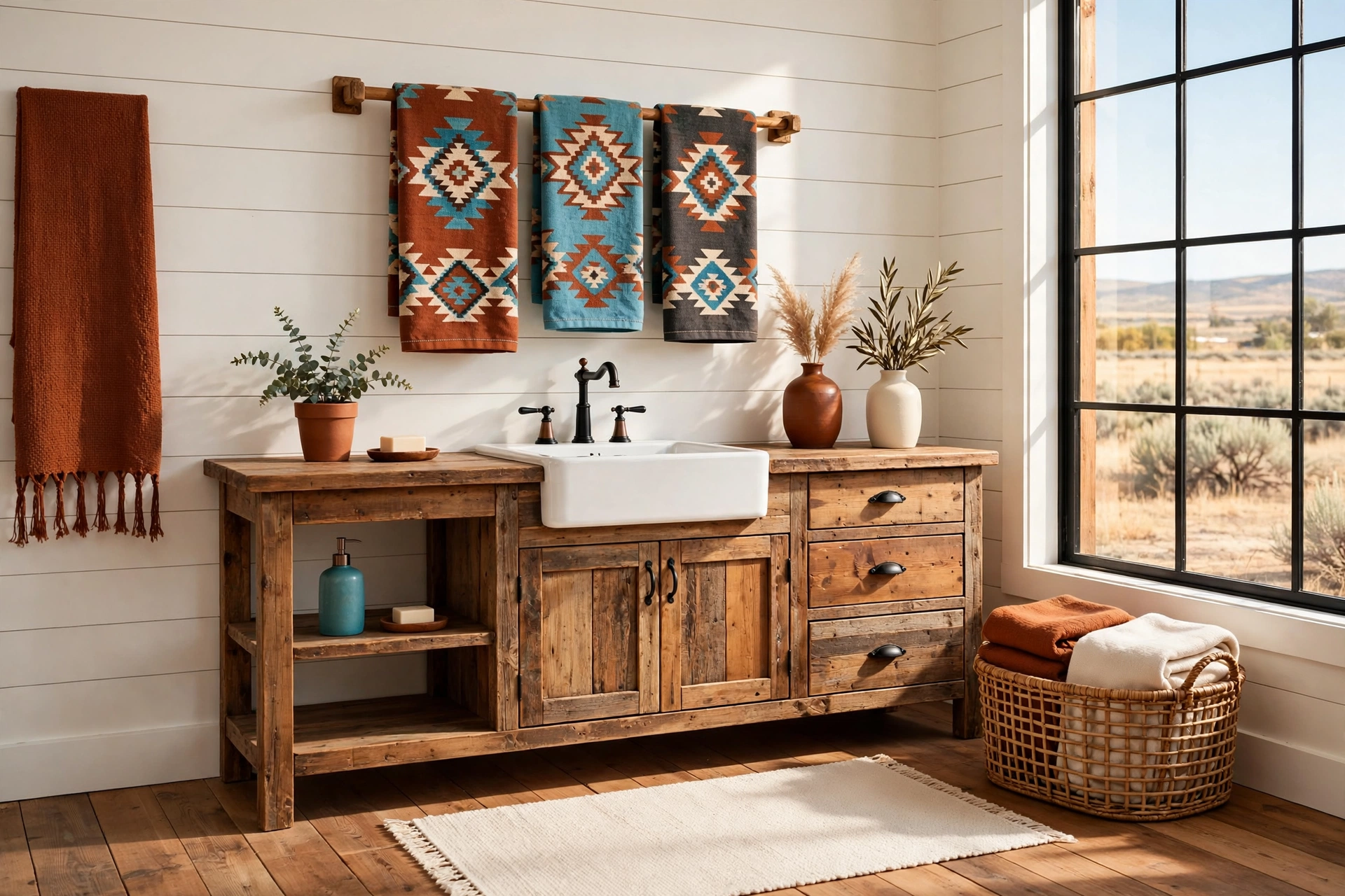 Layer southwestern-pattern textiles