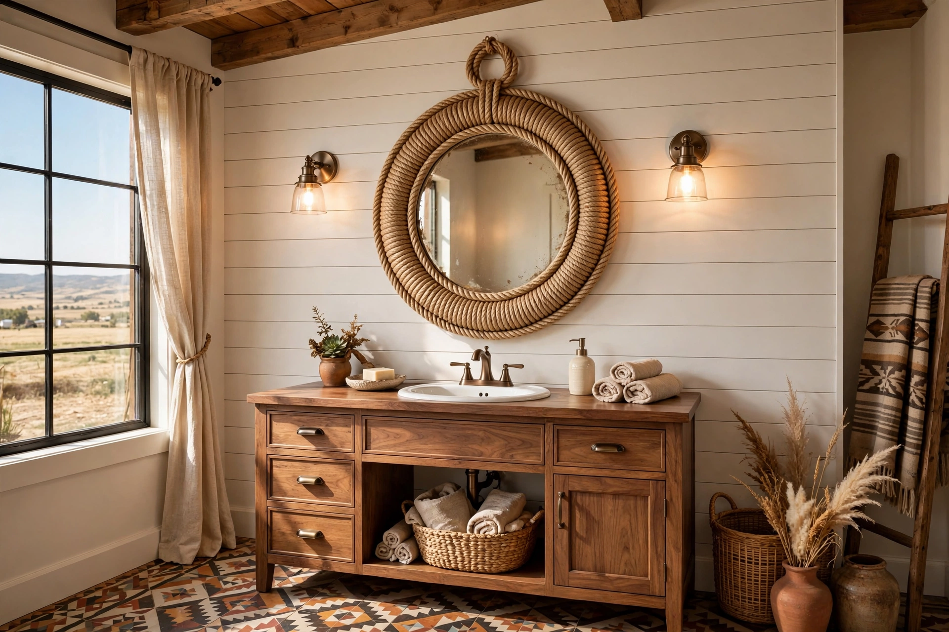 Choose a roped-edge mirror
