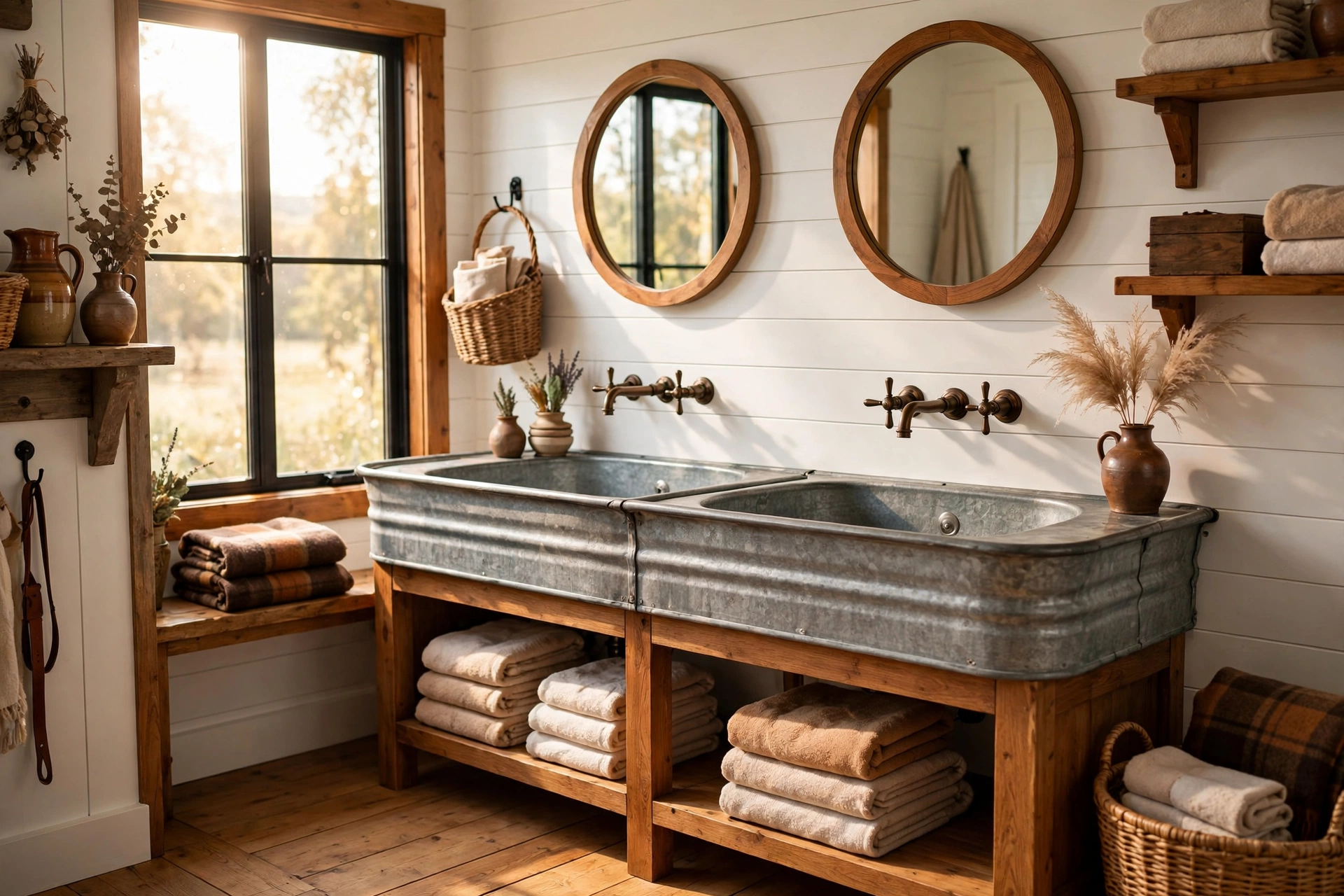 Try a galvanized trough-style sink
