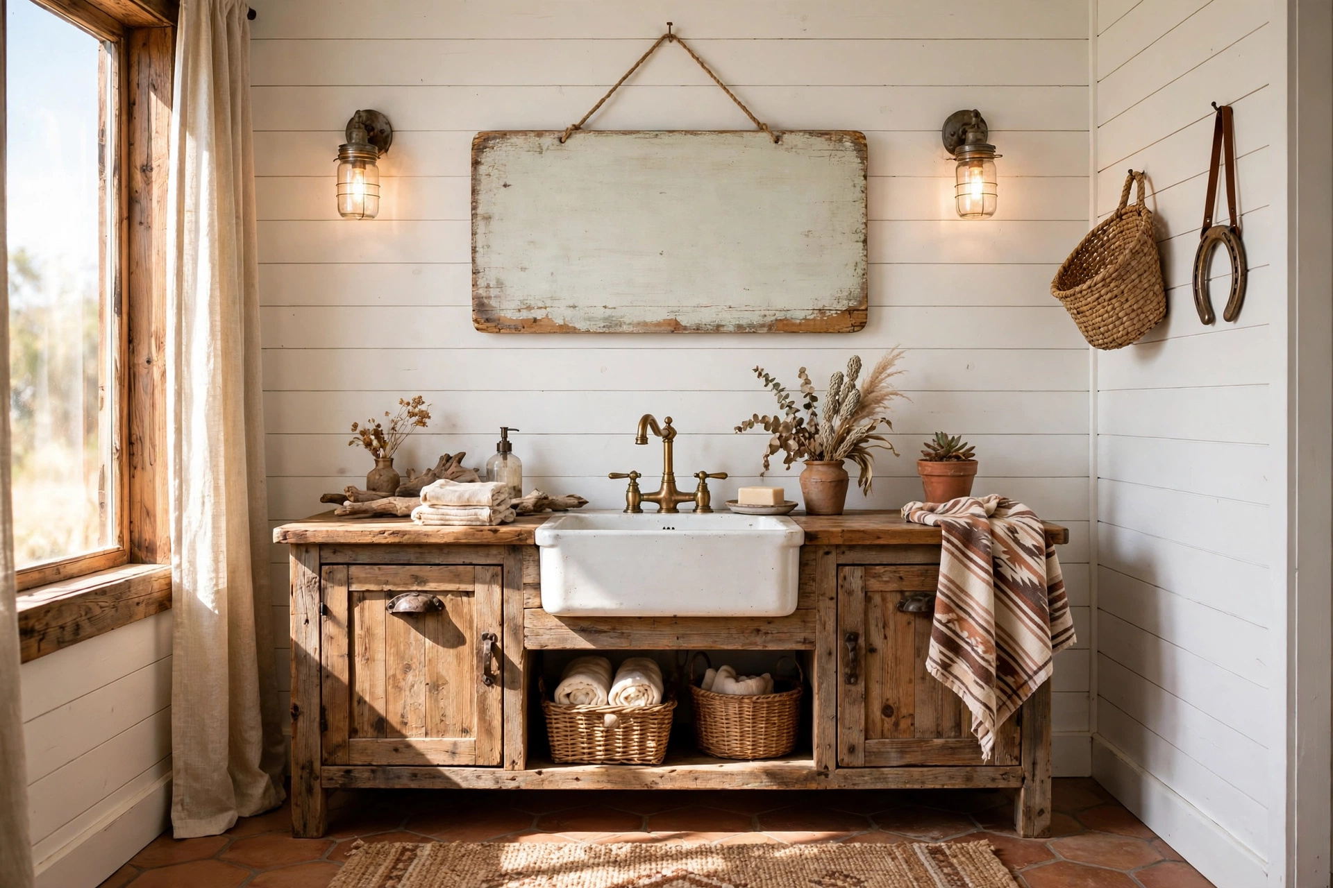 Hang a distressed wood sign