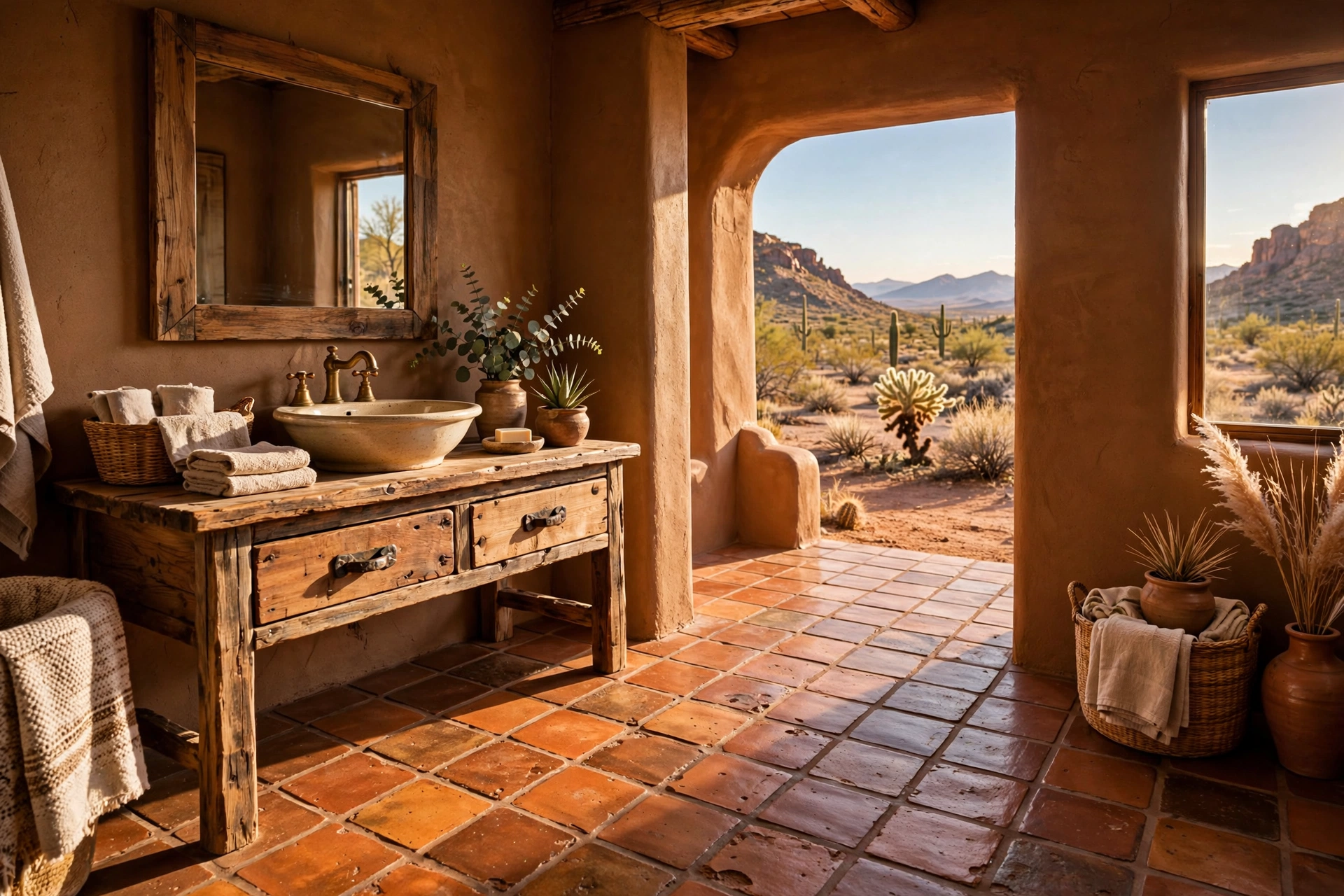 Lay Saltillo tile for instant desert warmth