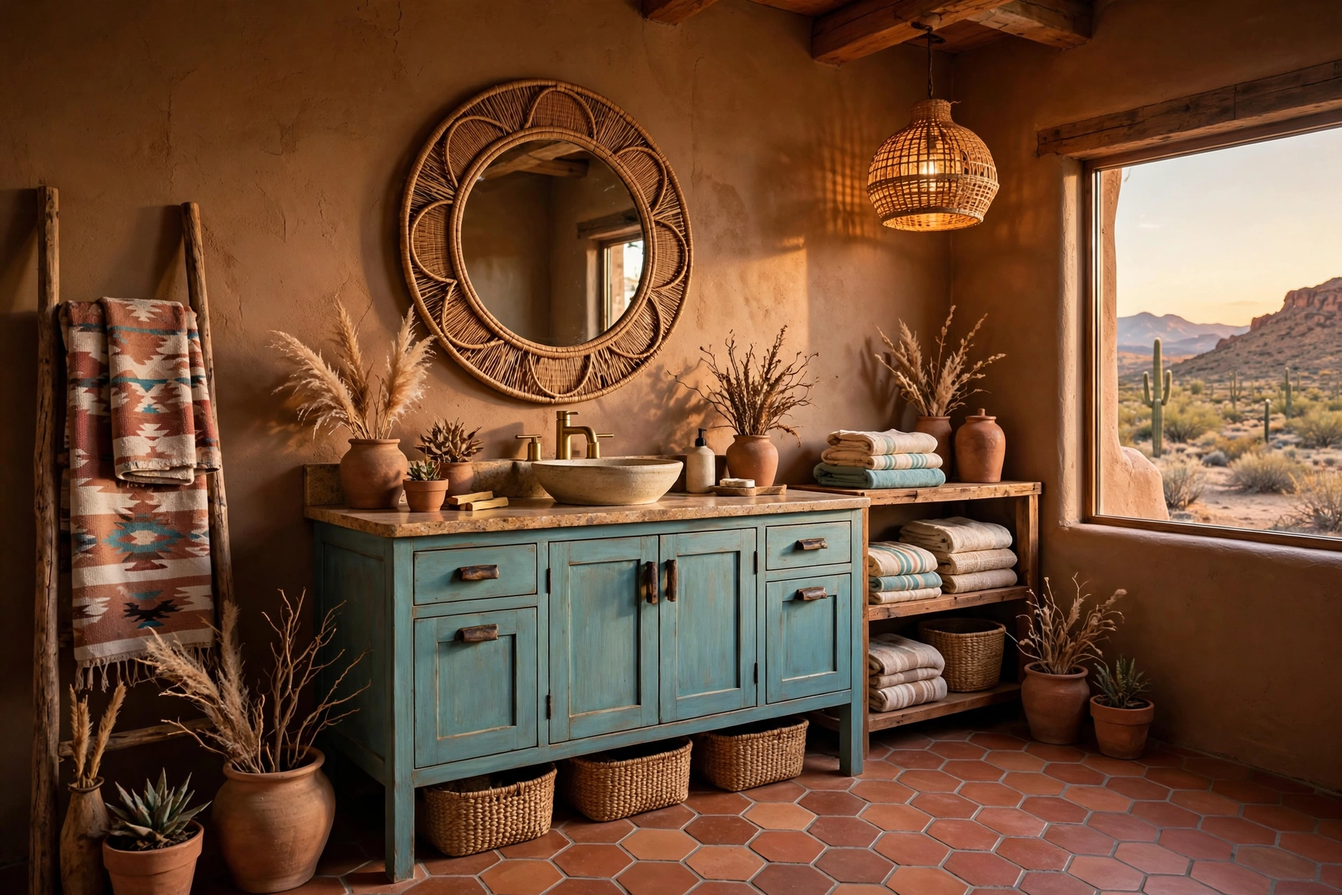 Add a turquoise accent for that classic contrast