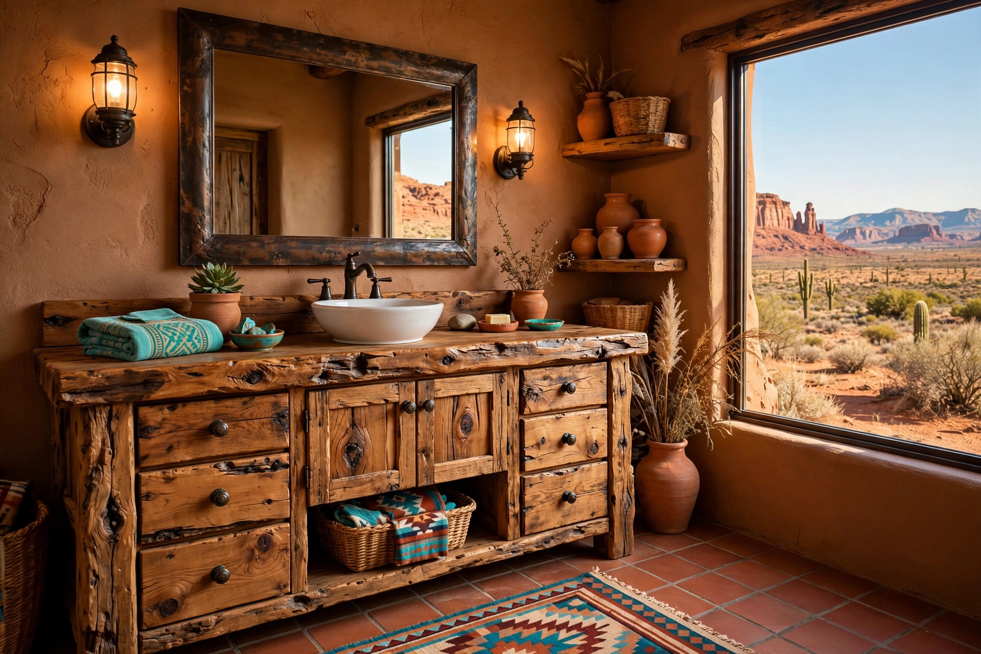 Choose a wood vanity with visible grain
