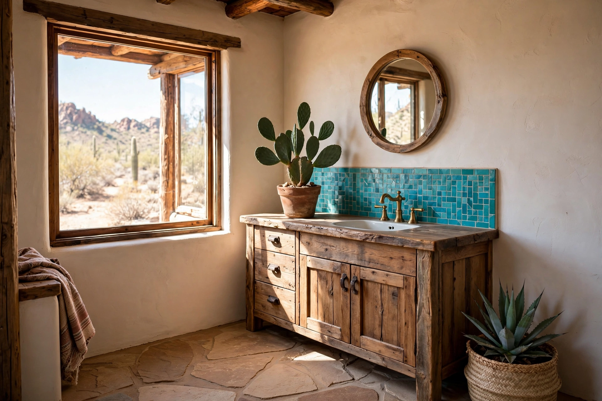 Bring in a prickly pear or agave plant
