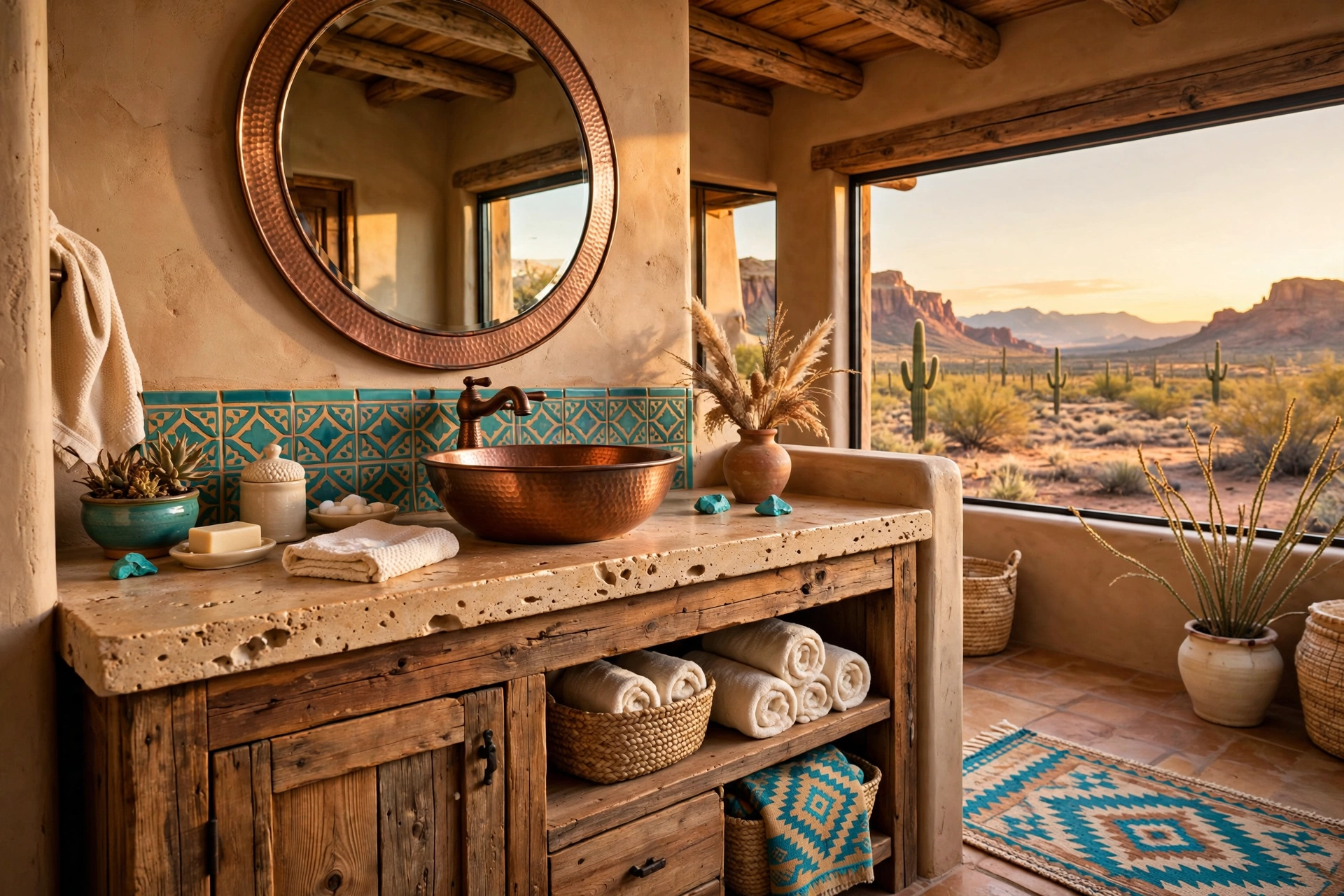 Install a stone or travertine countertop