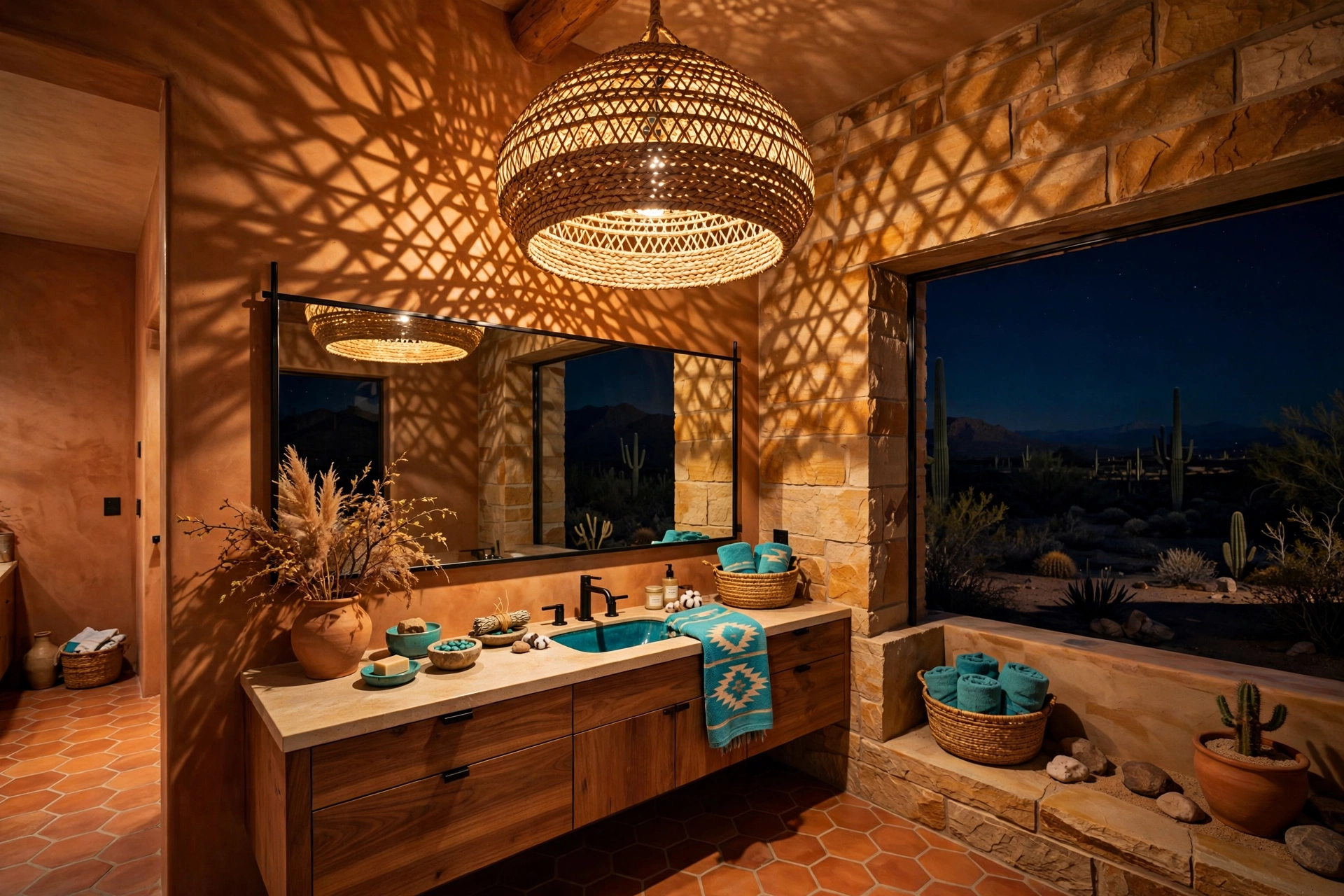 Finish with a woven pendant light