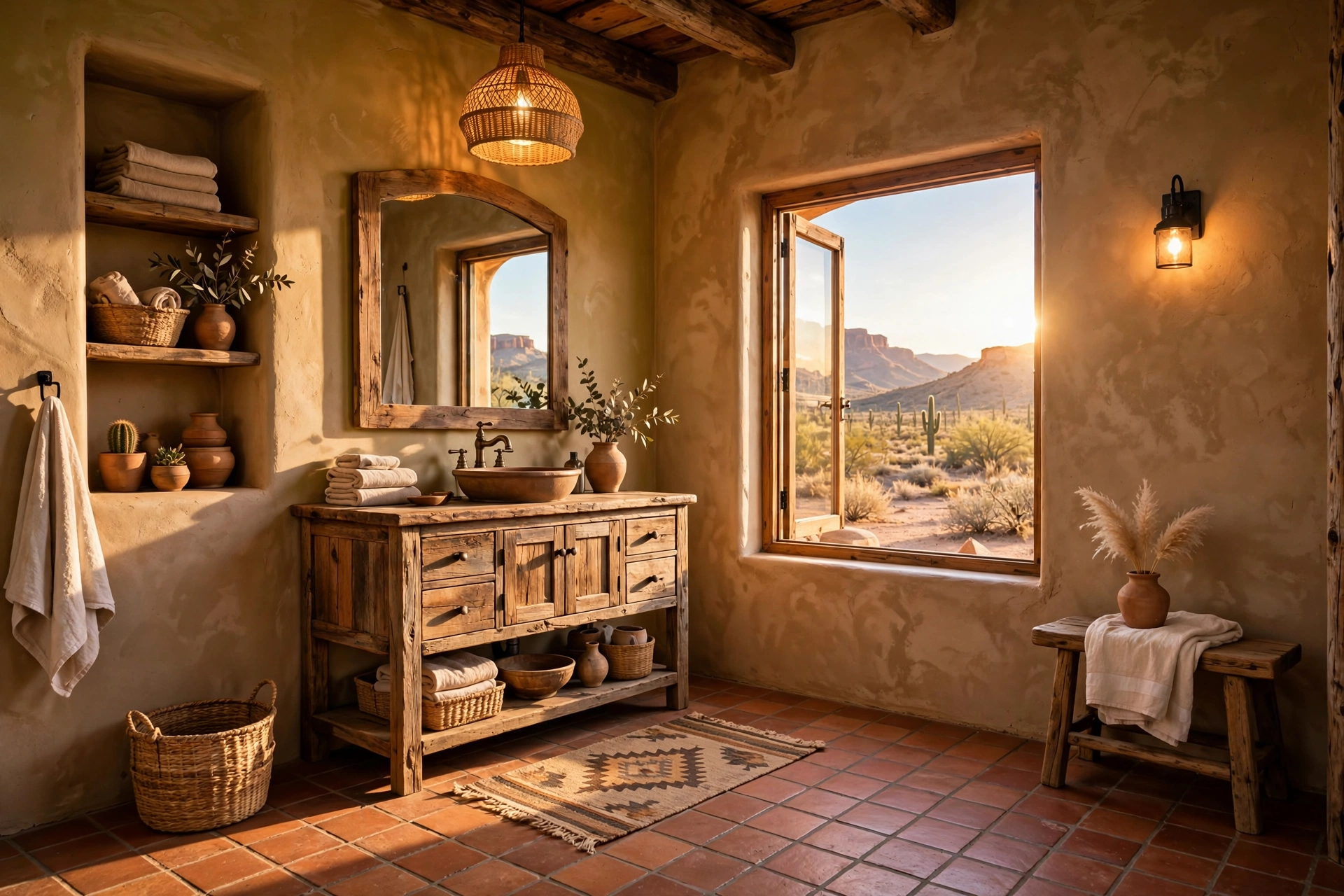 Try adobe-textured walls