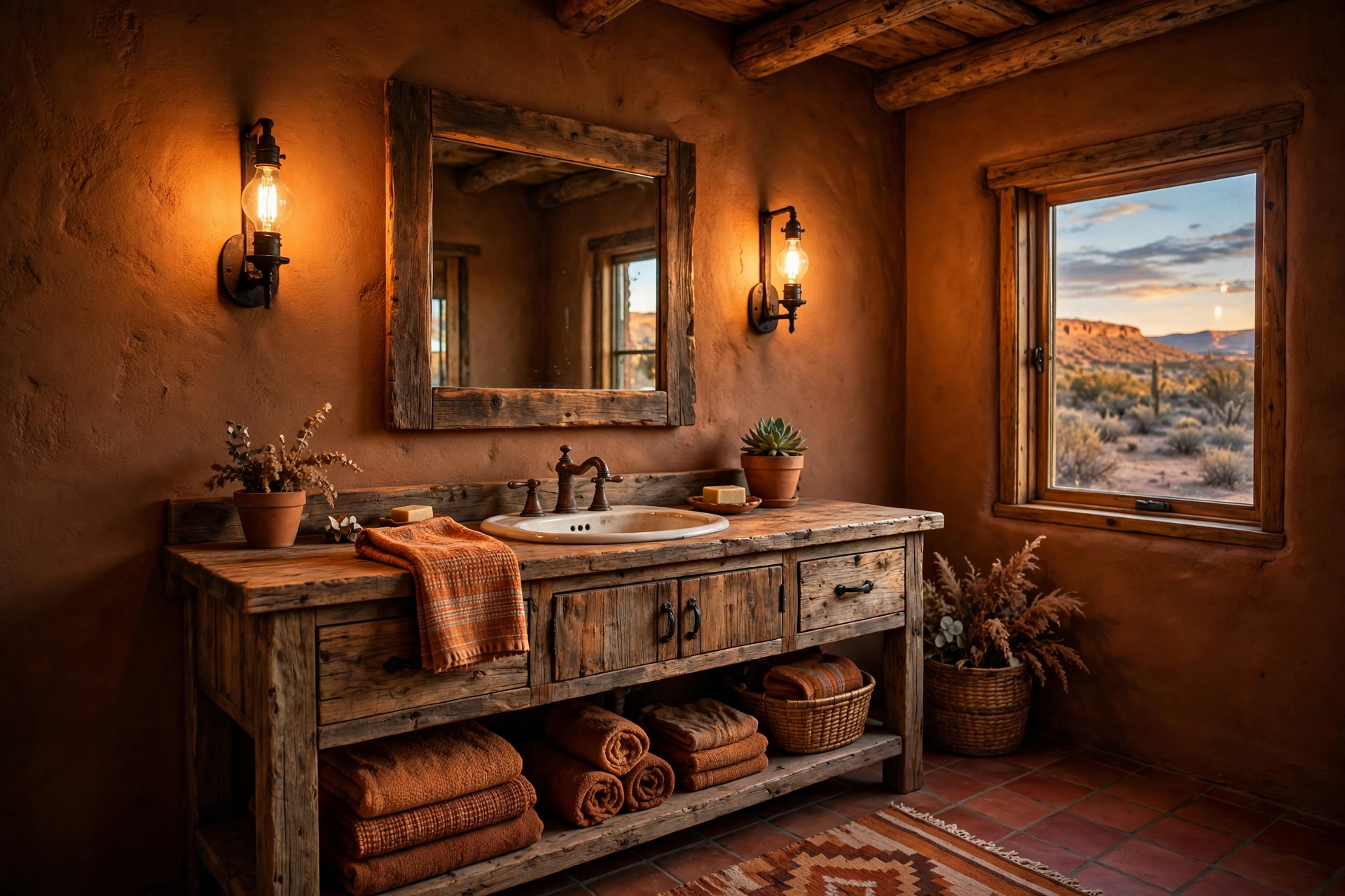 Install warm Edison sconces