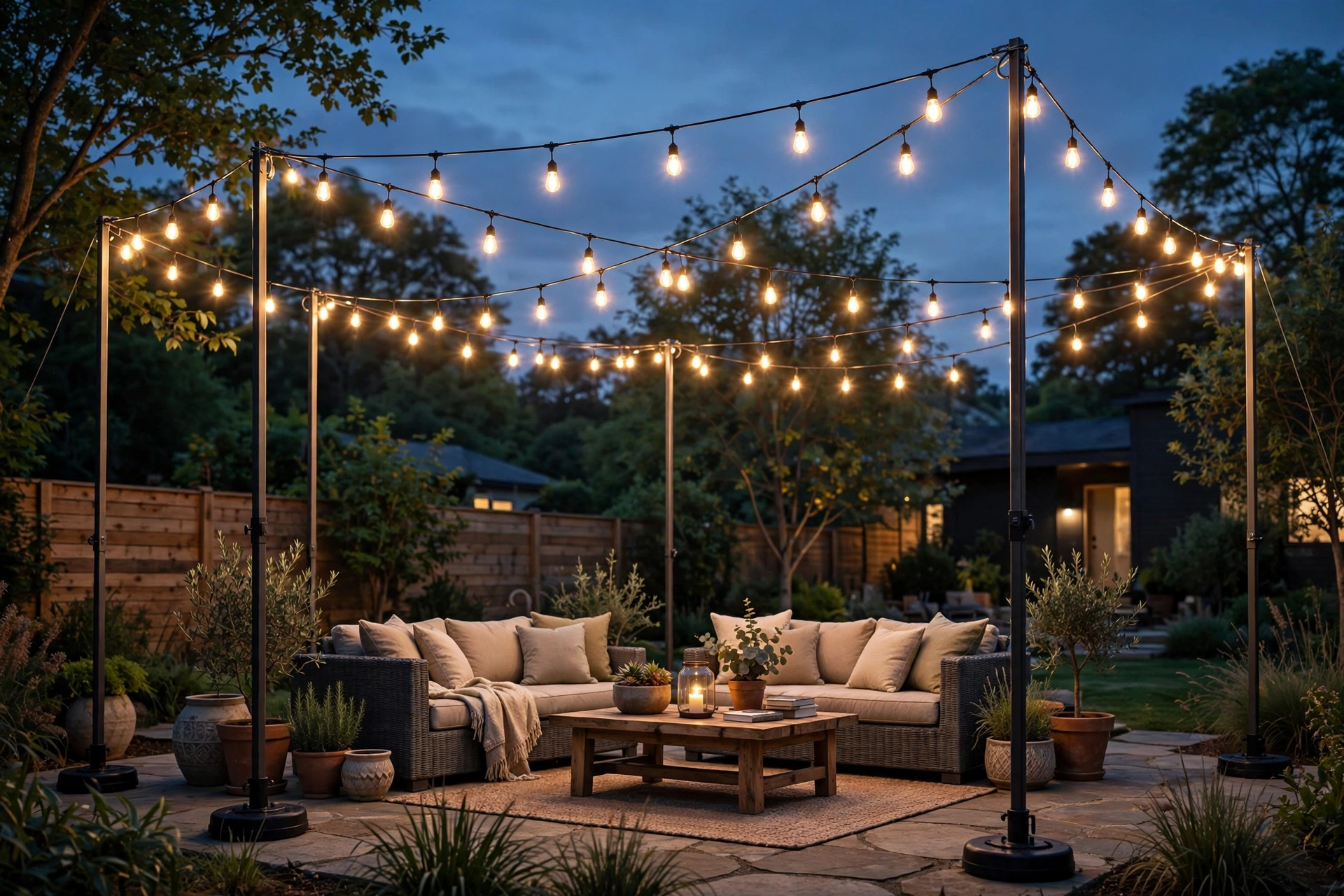 Freestanding Light-Hanging Poles
